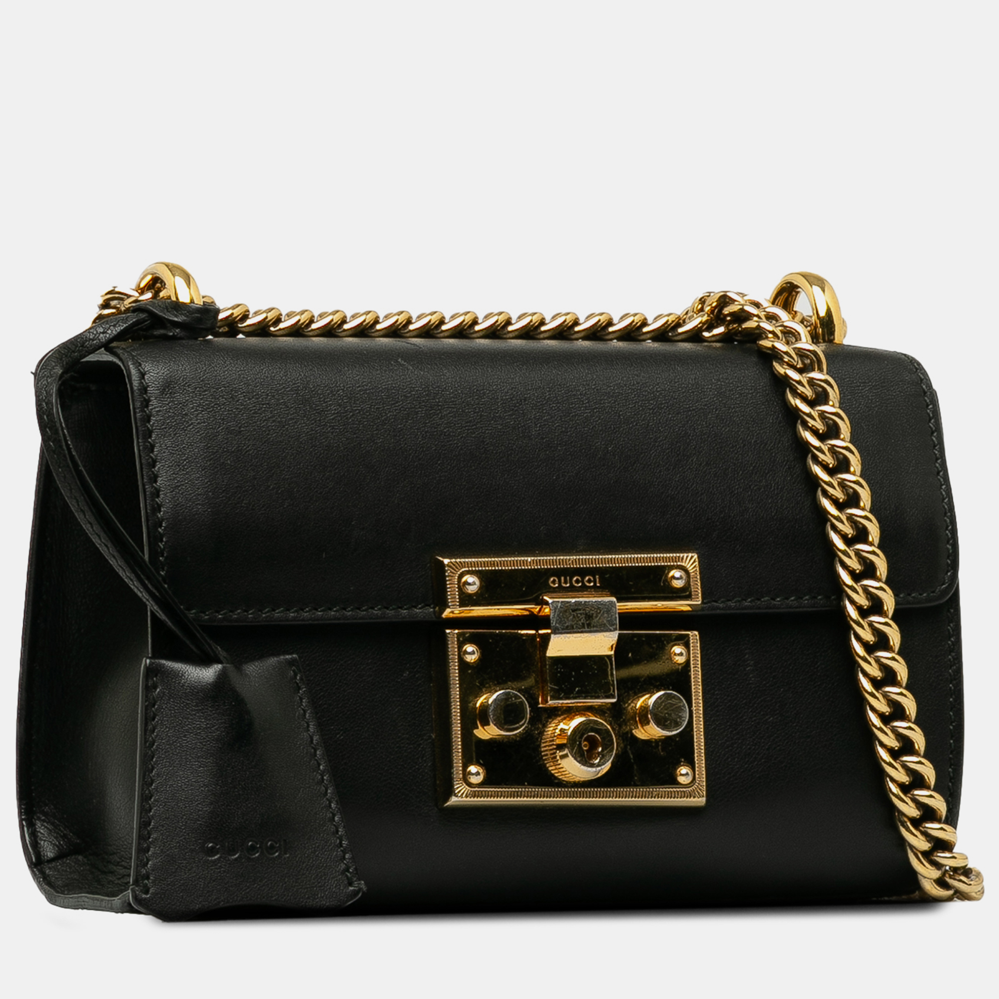 

Gucci Small Leather Padlock Crossbody Bag, Black