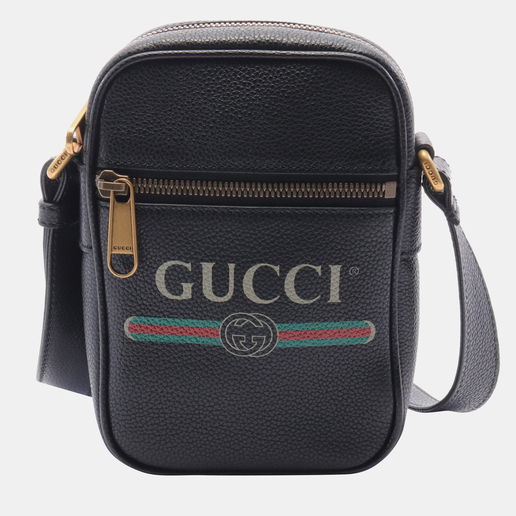 Pre-owned Gucci Webbing Line Shoulder Bag Leather Black Multicolor