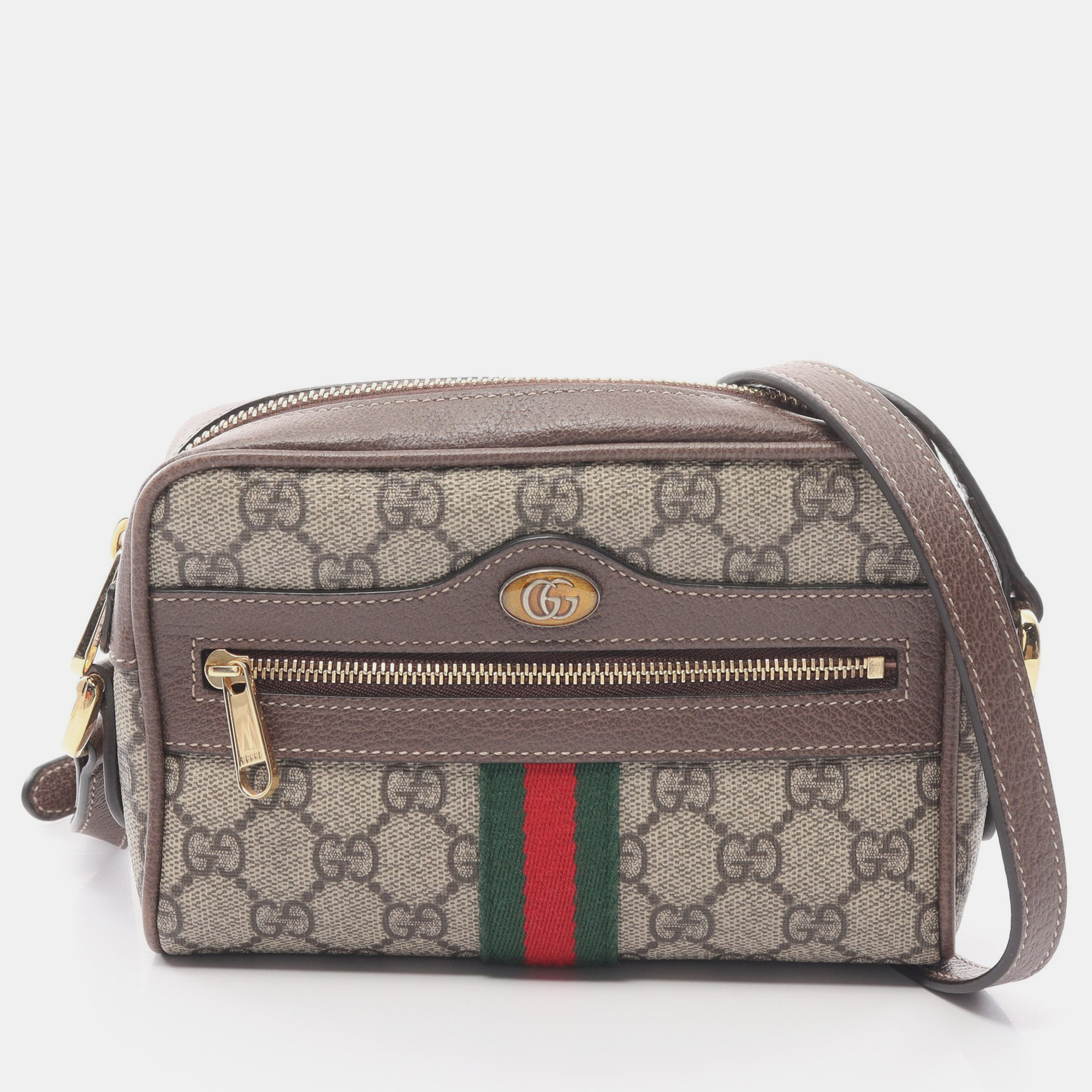 

Gucci Ophidia GG Marmont Shoulder bag PVC Leather Beige Dark brown Multicolor