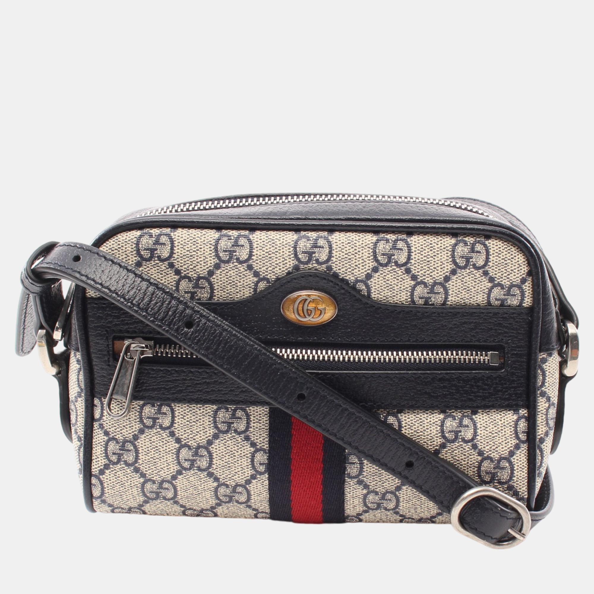

Gucci Ophidia GG Marmont Shoulder bag PVC Leather Beige Navy Red