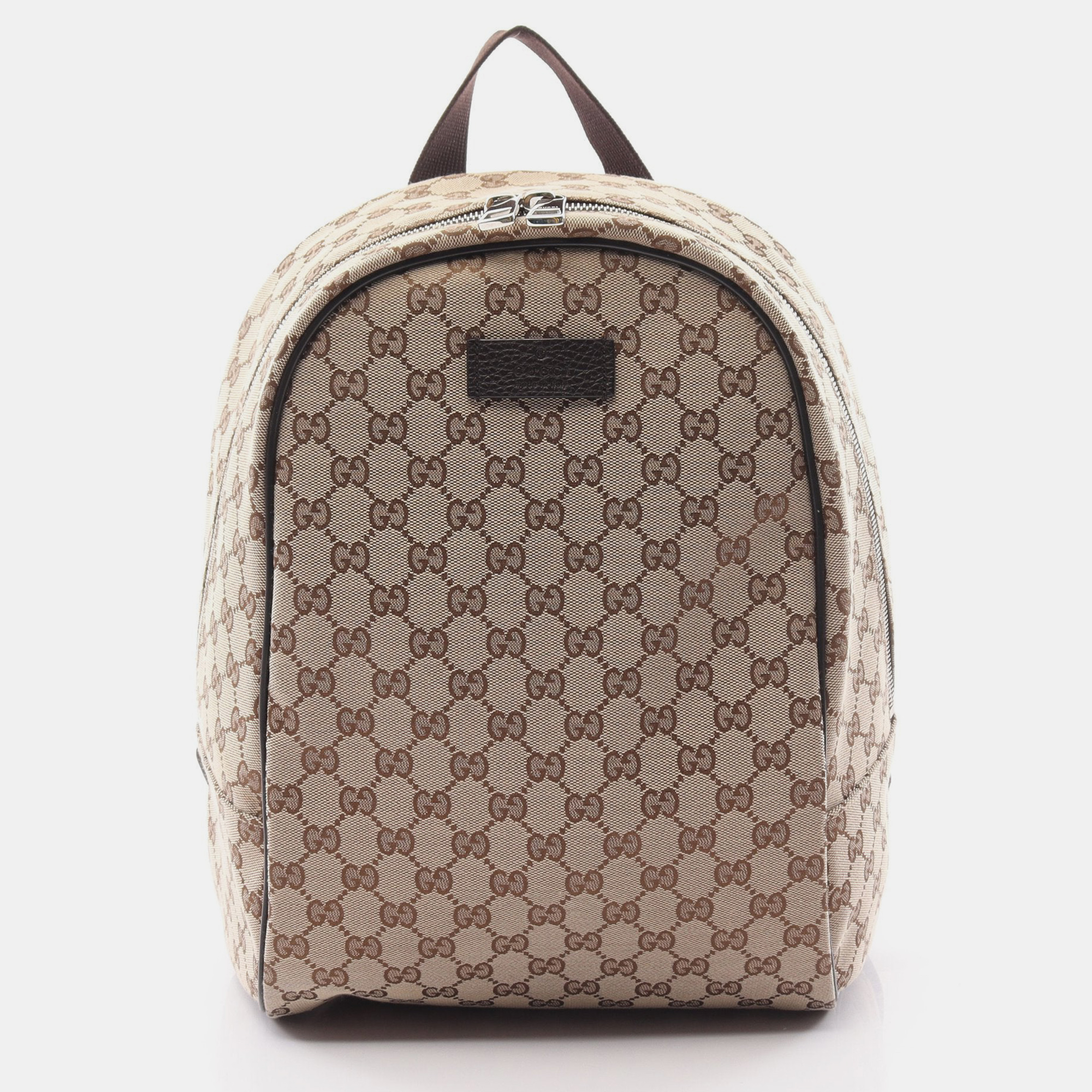 

Gucci GG canvas Backpack Rucksack Canvas Leather Beige Dark brown