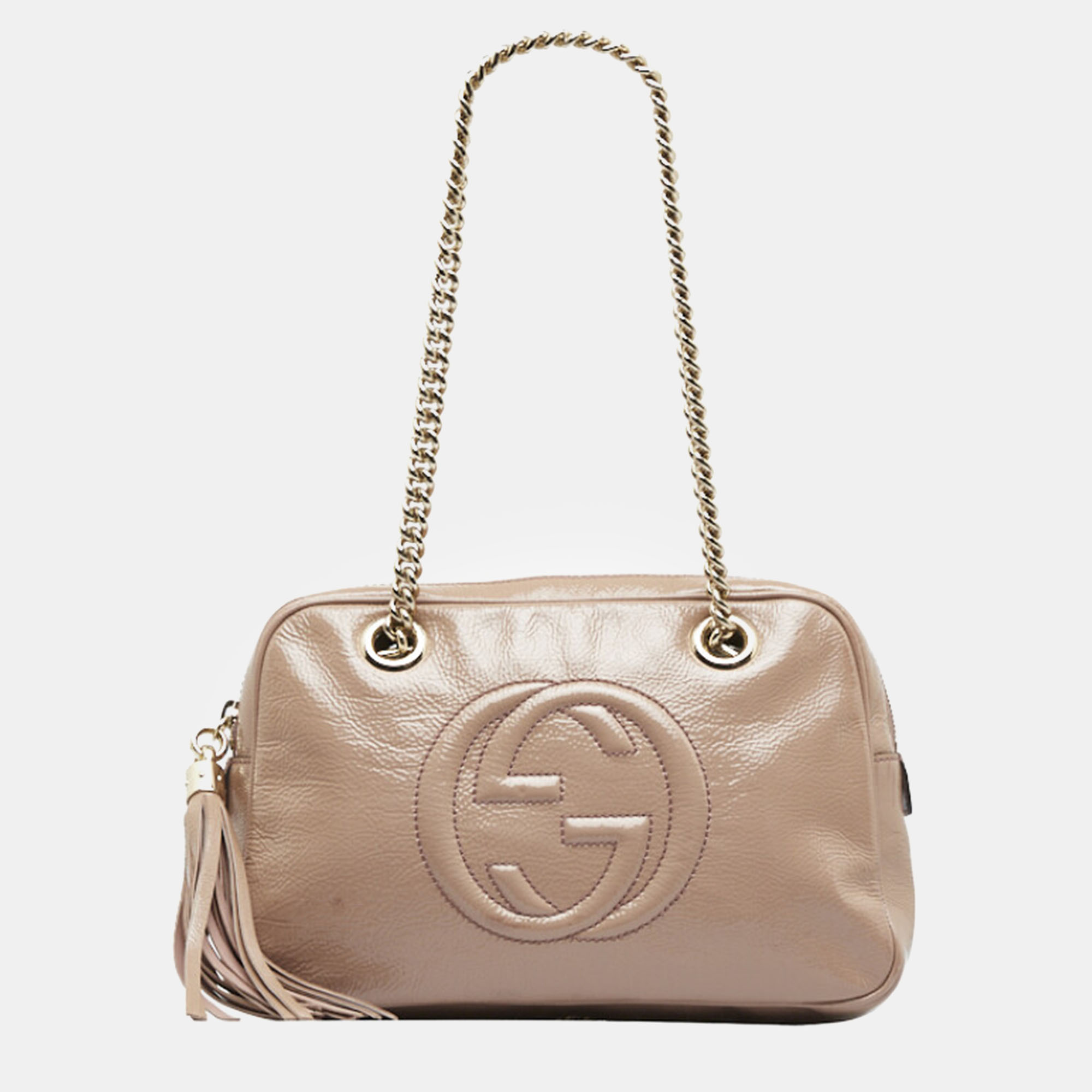 Pre-owned Gucci Pink Leather Soho Chain Shoulder Bag