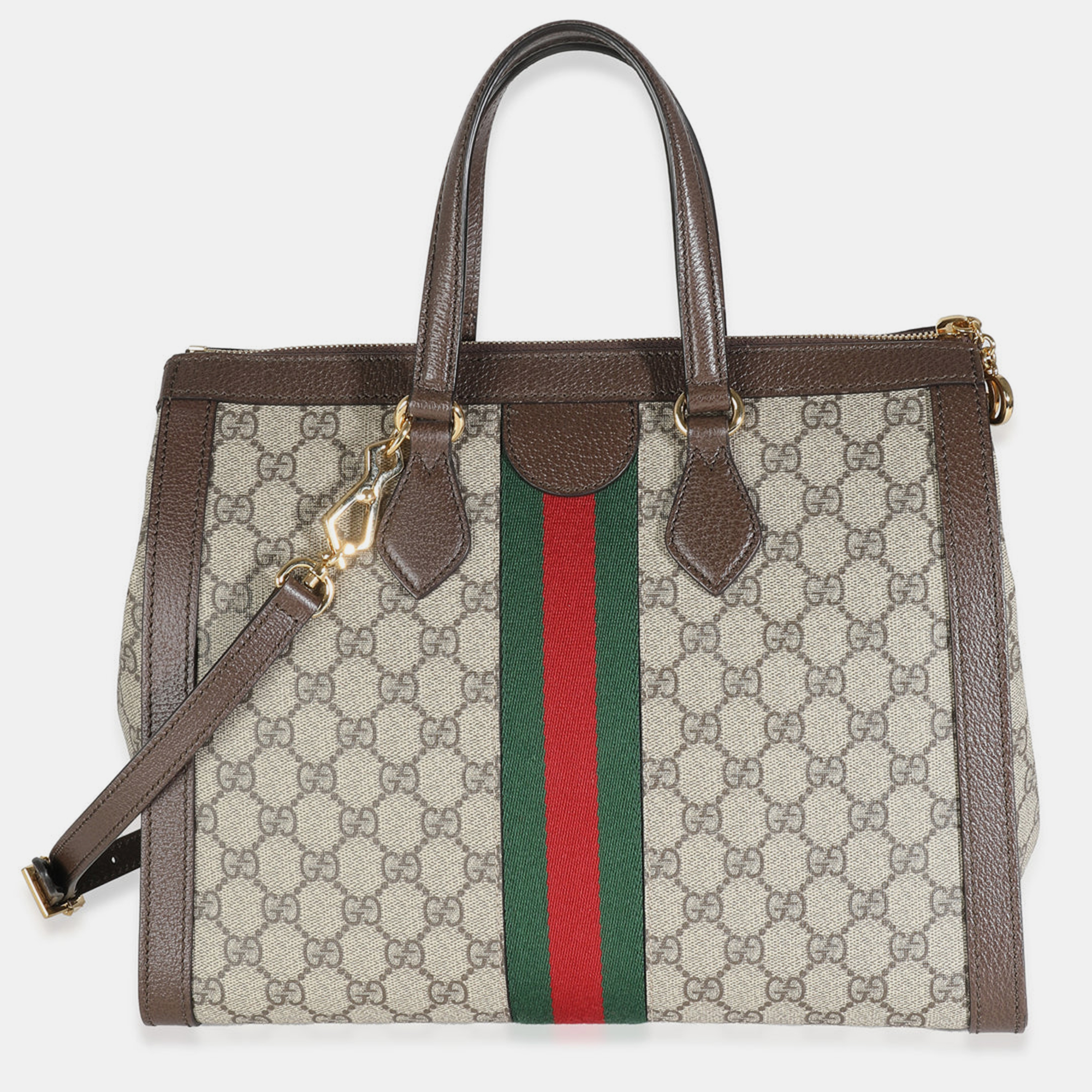 

Gucci Beige GG Supreme Medium Ophidia Tote Bag