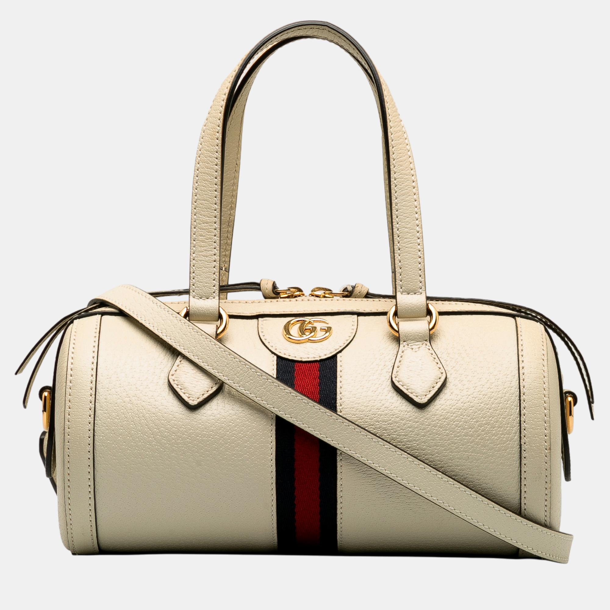 

Gucci White Leather Ophidia Satchel