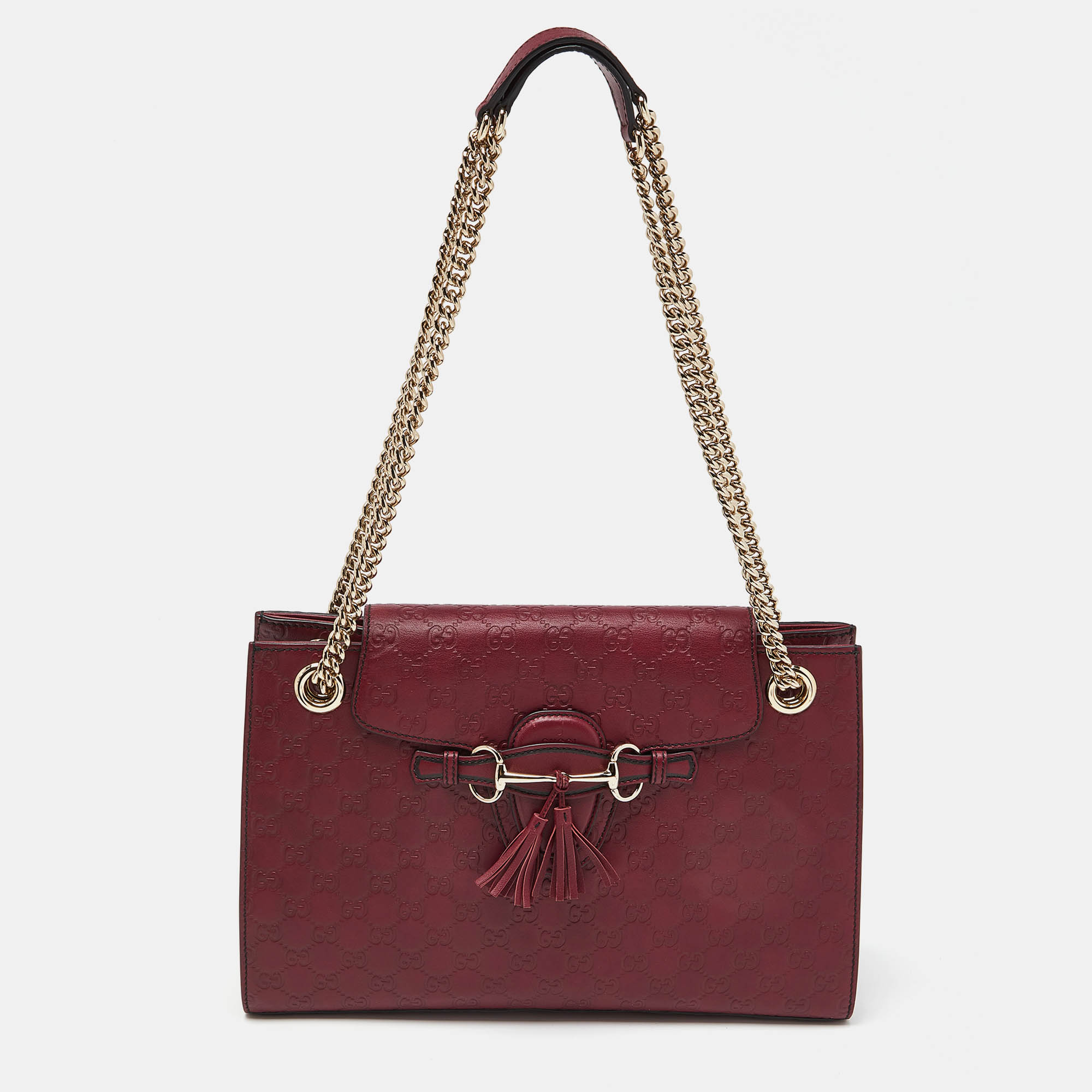 

Gucci Red Guccissima Leather  Emily Chain Shoulder Bag