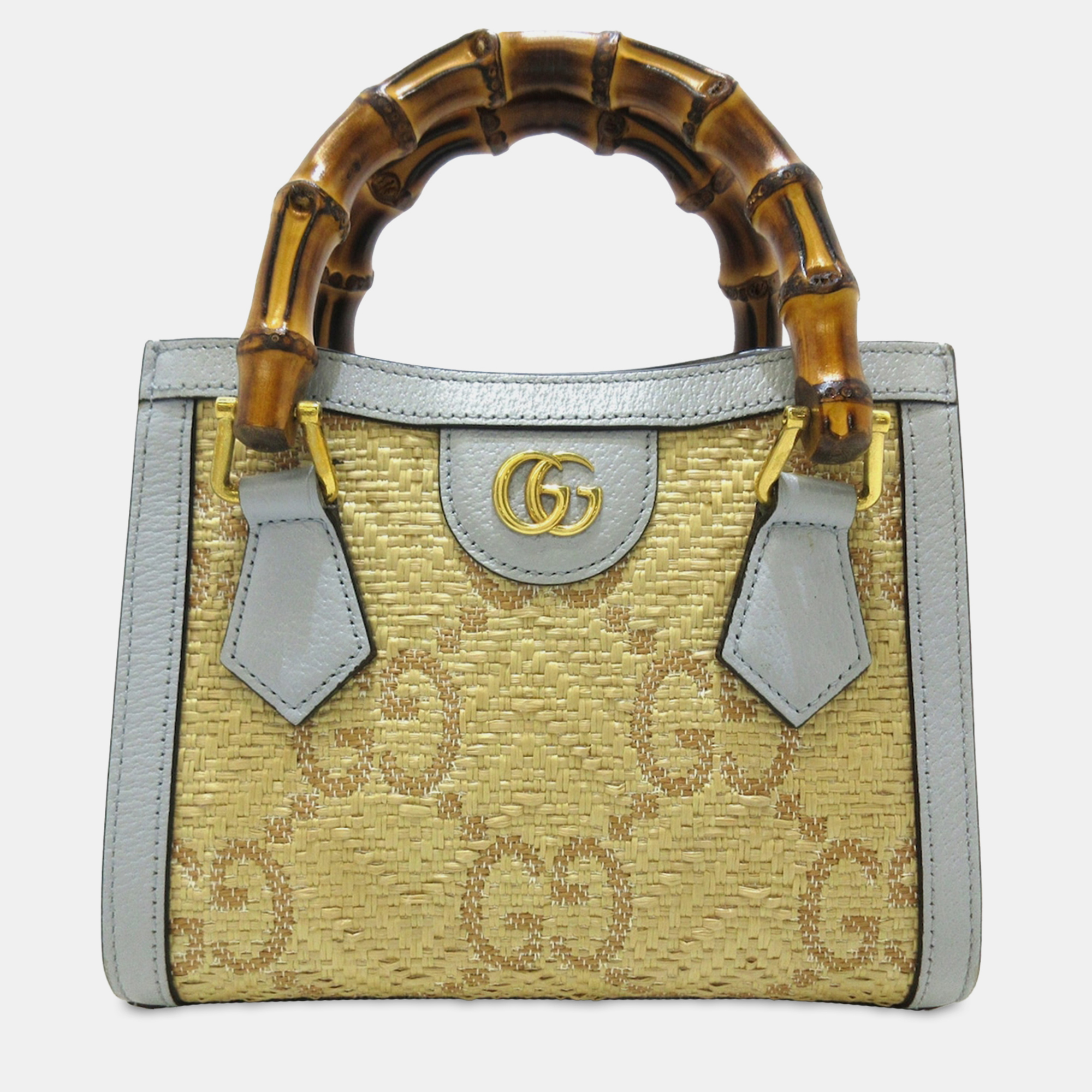 

Gucci Mini Jumbo GG Raffia Diana, Brown