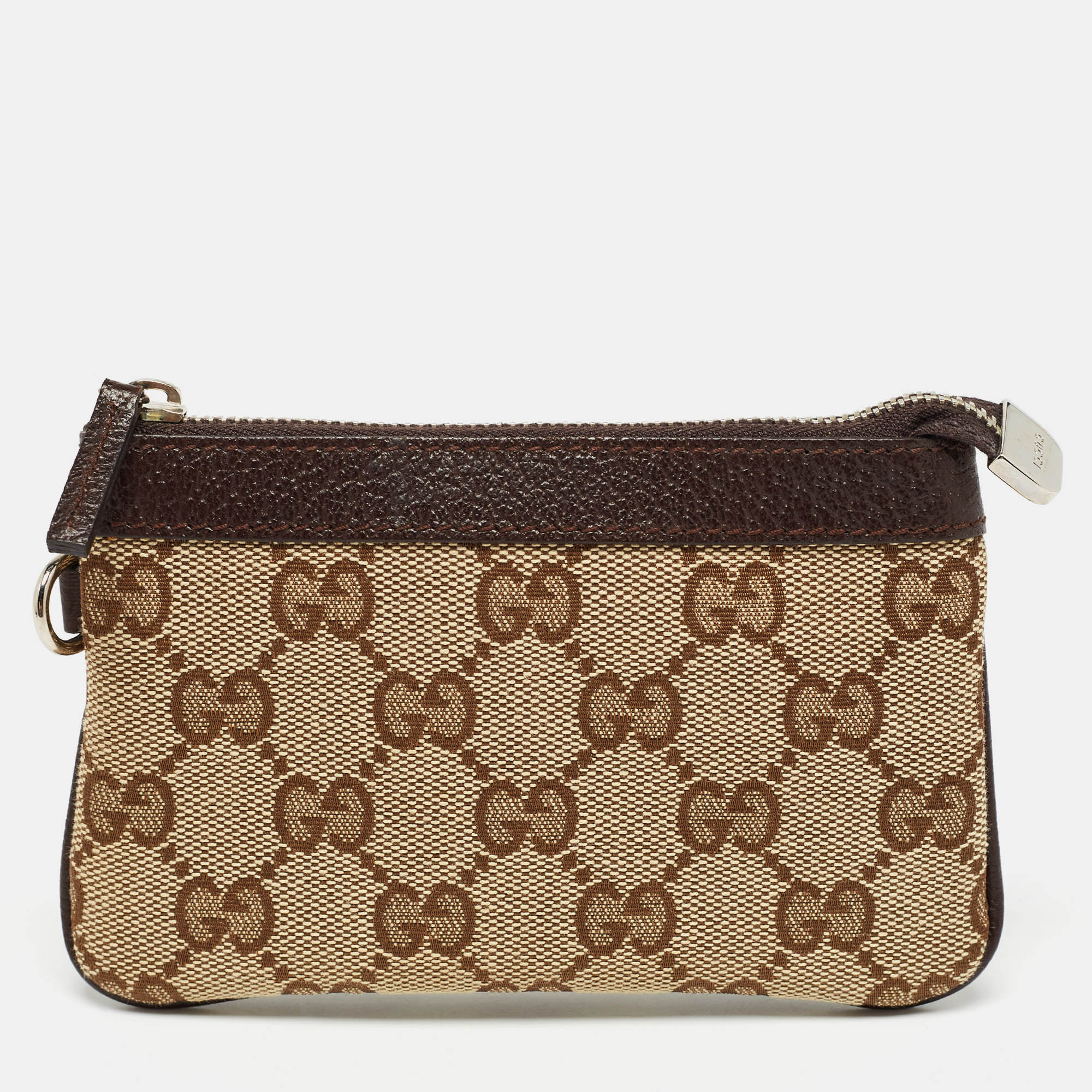 

Gucci Beige/Brown GG Canvas and Leather Zip Pouch