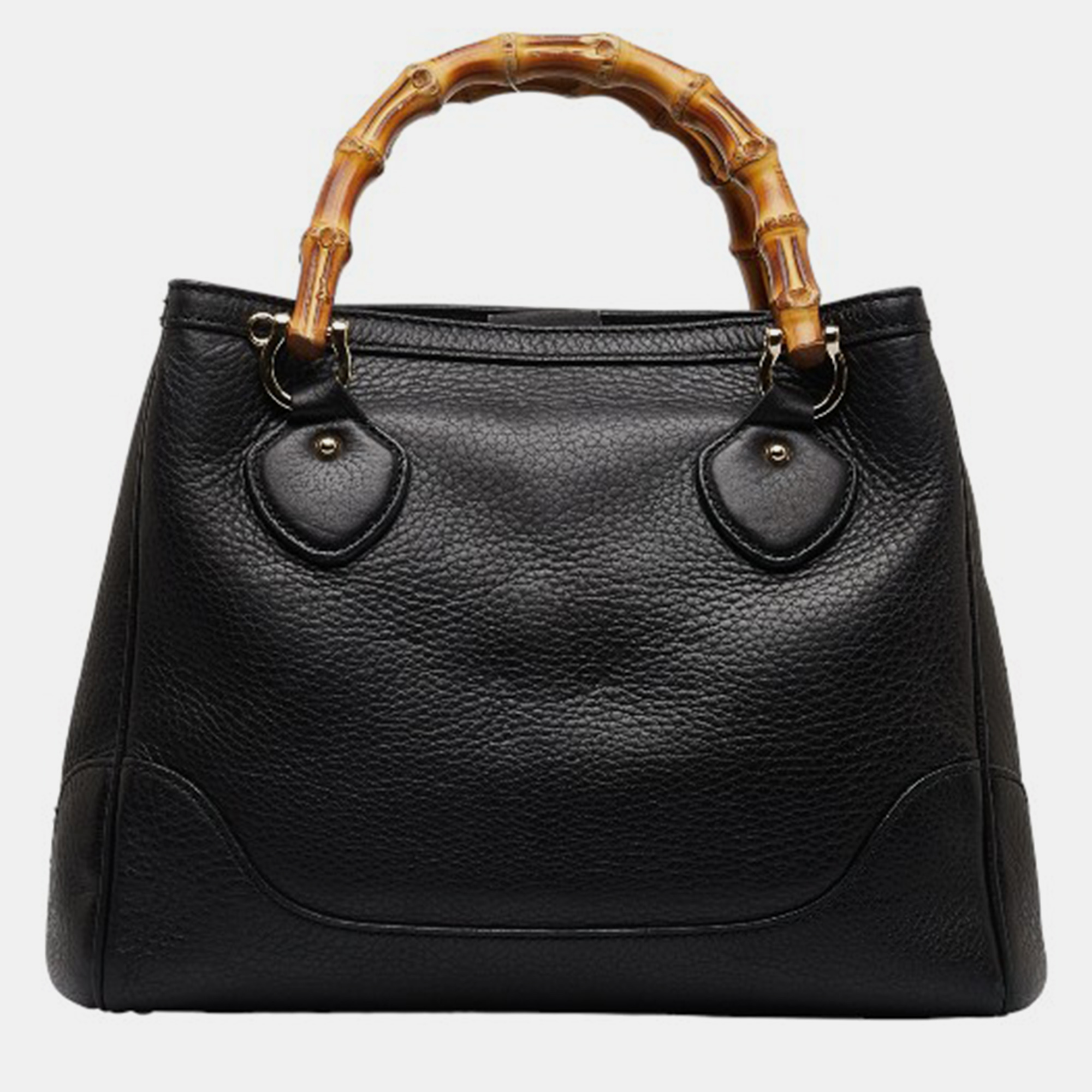 

Gucci Black Leather Bamboo Tote Bag