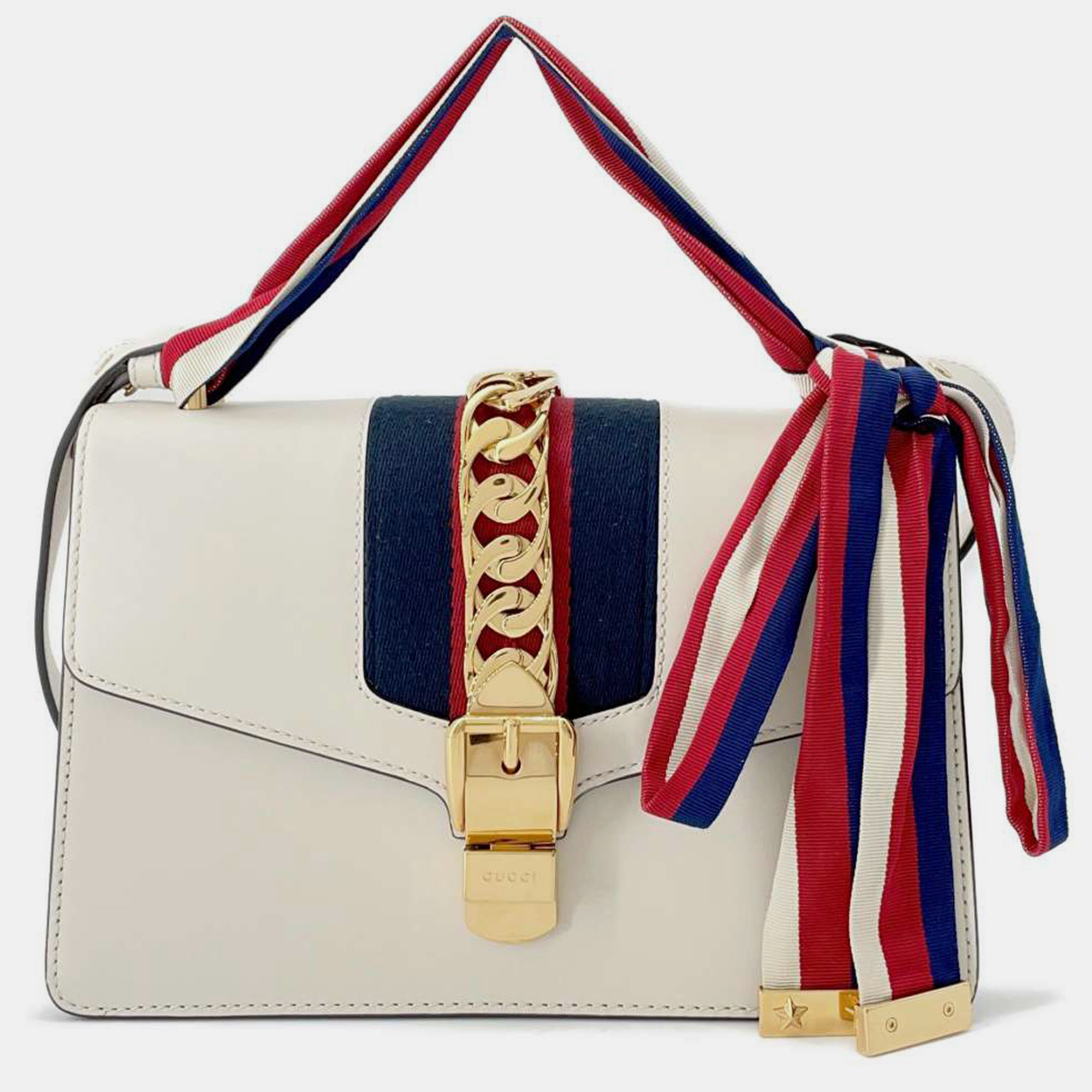 

Gucci White Leather Sylvie Shoulder Bag