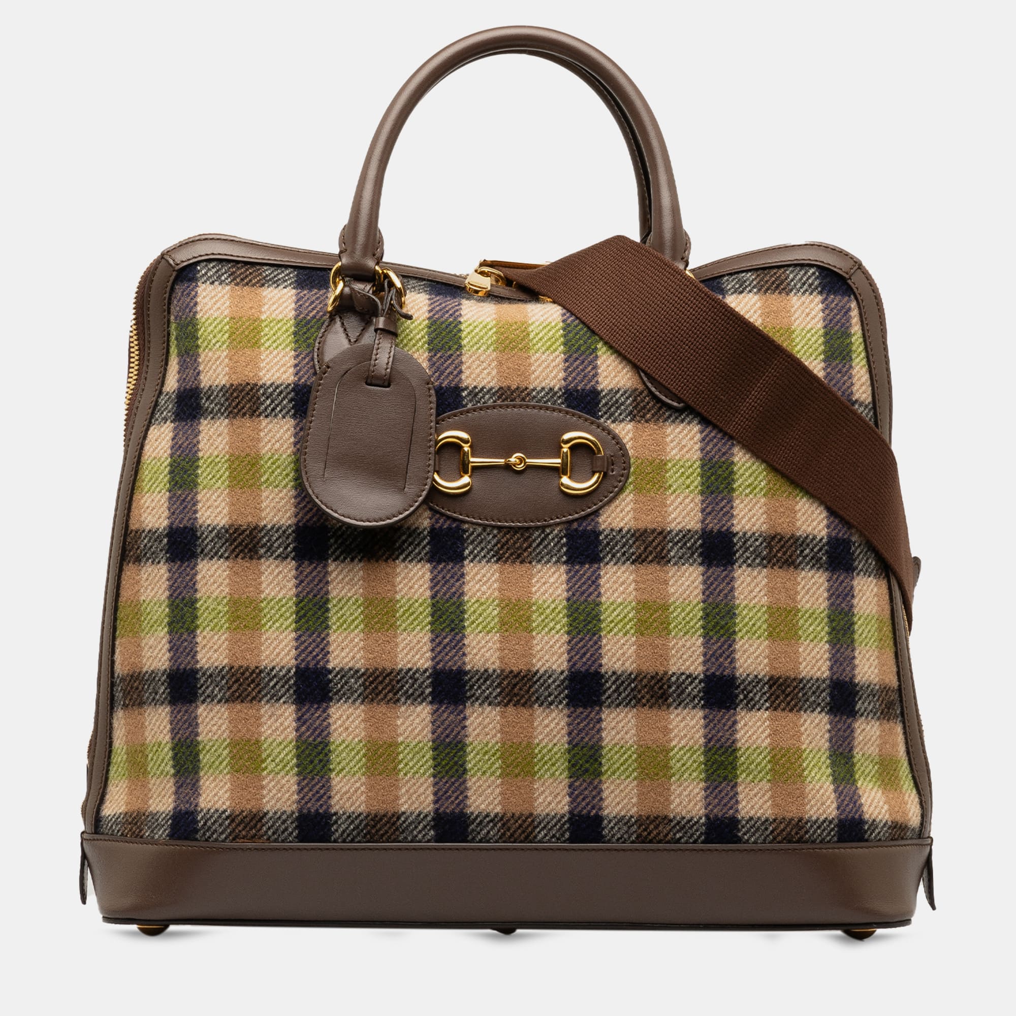 

Gucci Wool Horsebit 1955 Satchel, Brown