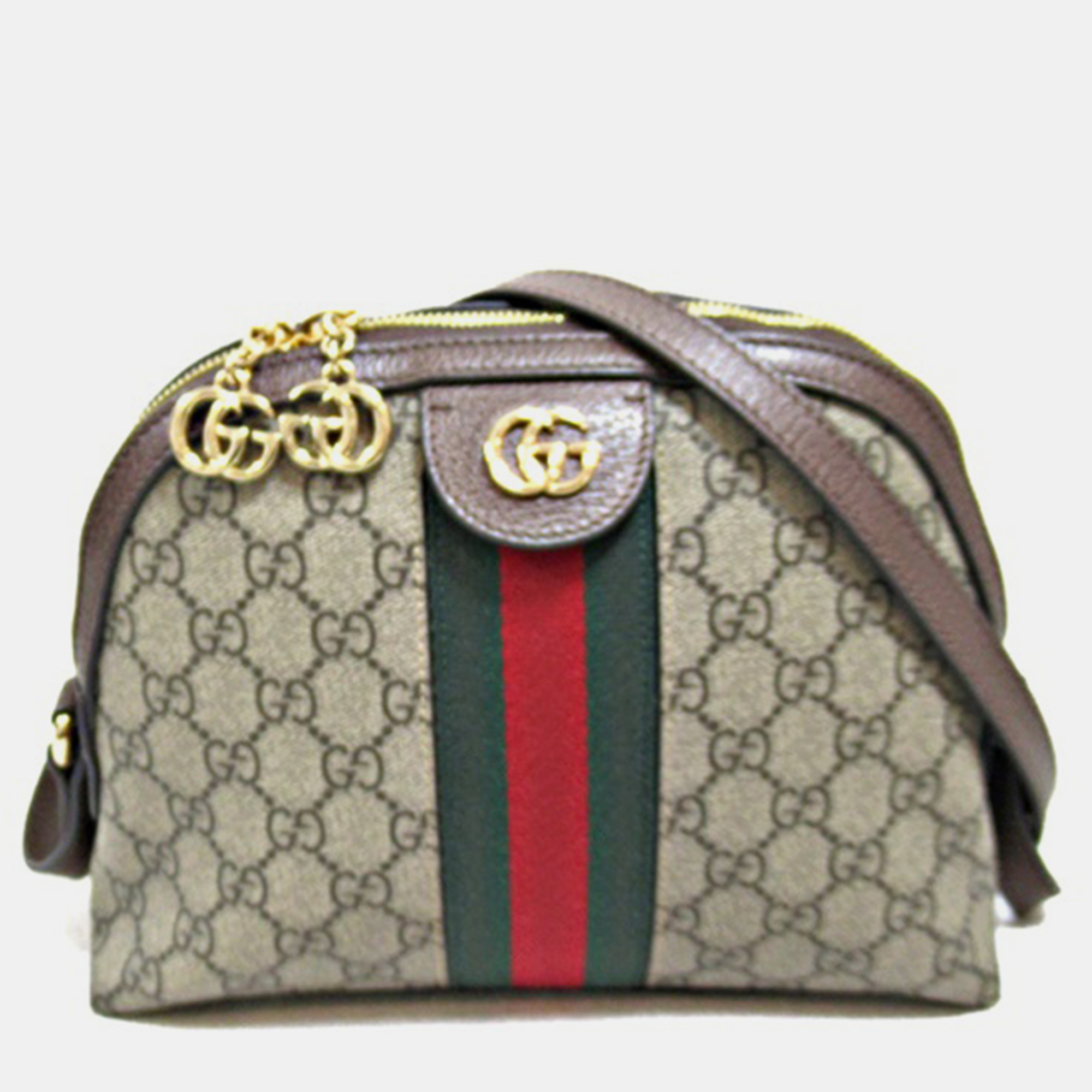 

Gucci Brown Canvas Small GG Supreme Ophidia Dome Bag