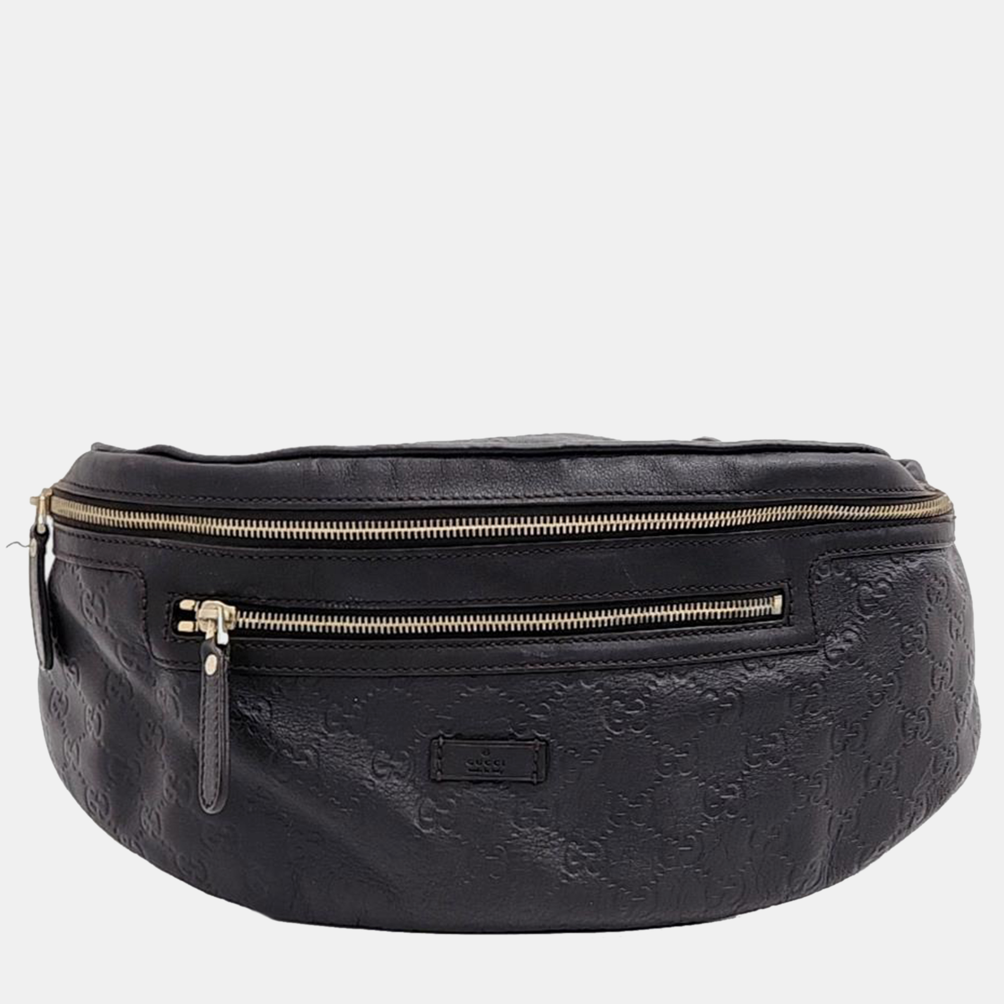 Pre-owned Gucci Black Shimarine Leather Belt Bag
