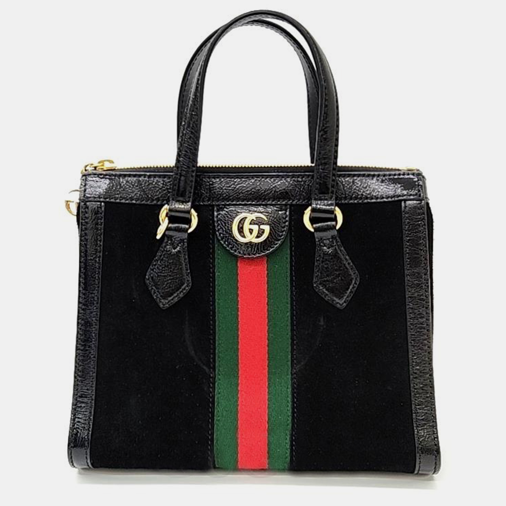 Pre-owned Gucci Ophidia Gg Shoulder Bag Small (547551) In Black