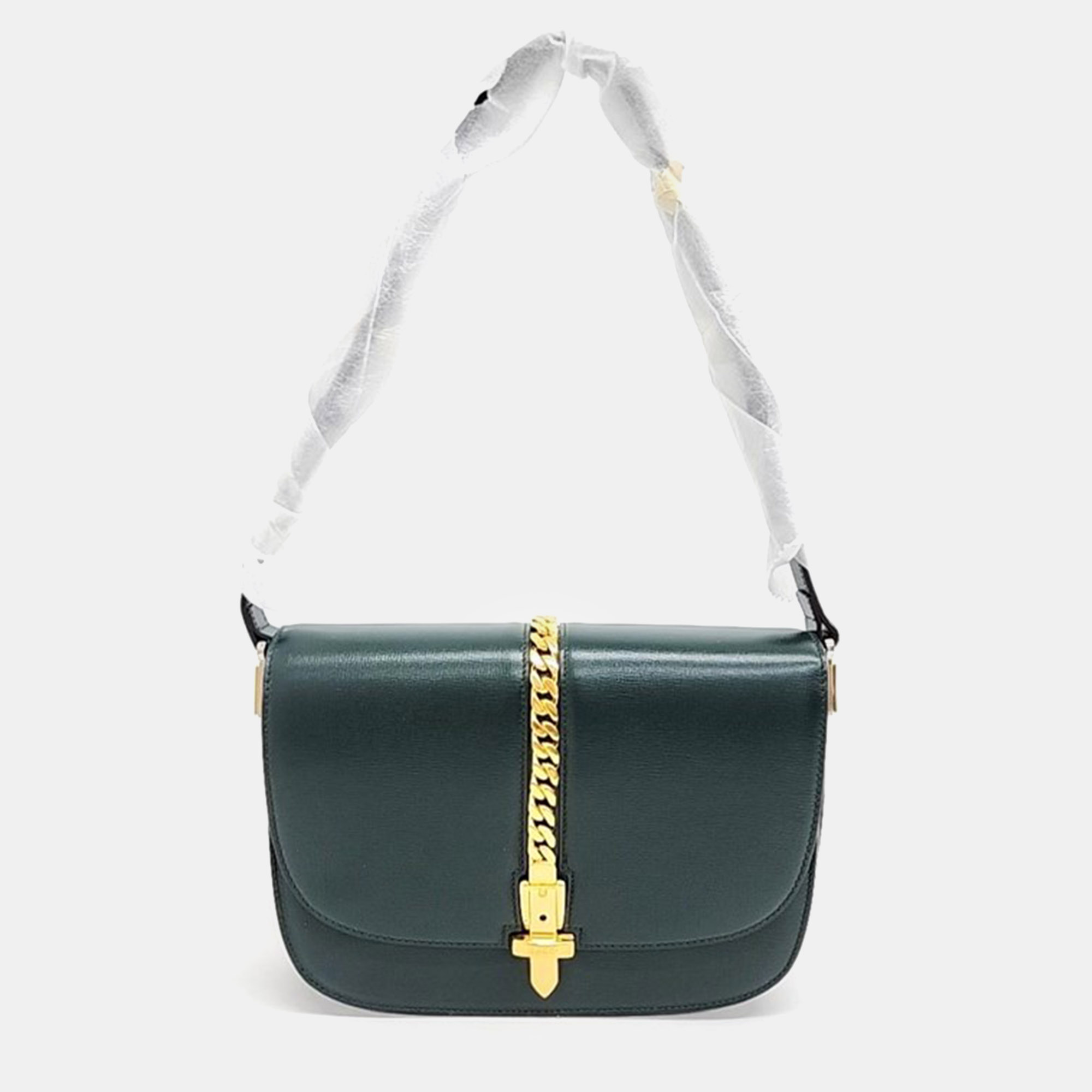 Pre-owned Gucci Sylvie 1969 Small Shoulder Bag (601067) In Green