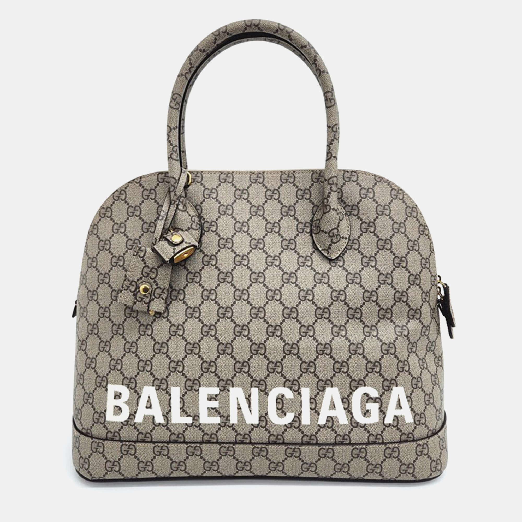 Pre-owned Gucci X Balenciaga Hacker Project Bill Medium Tote Bag (681698) In Beige