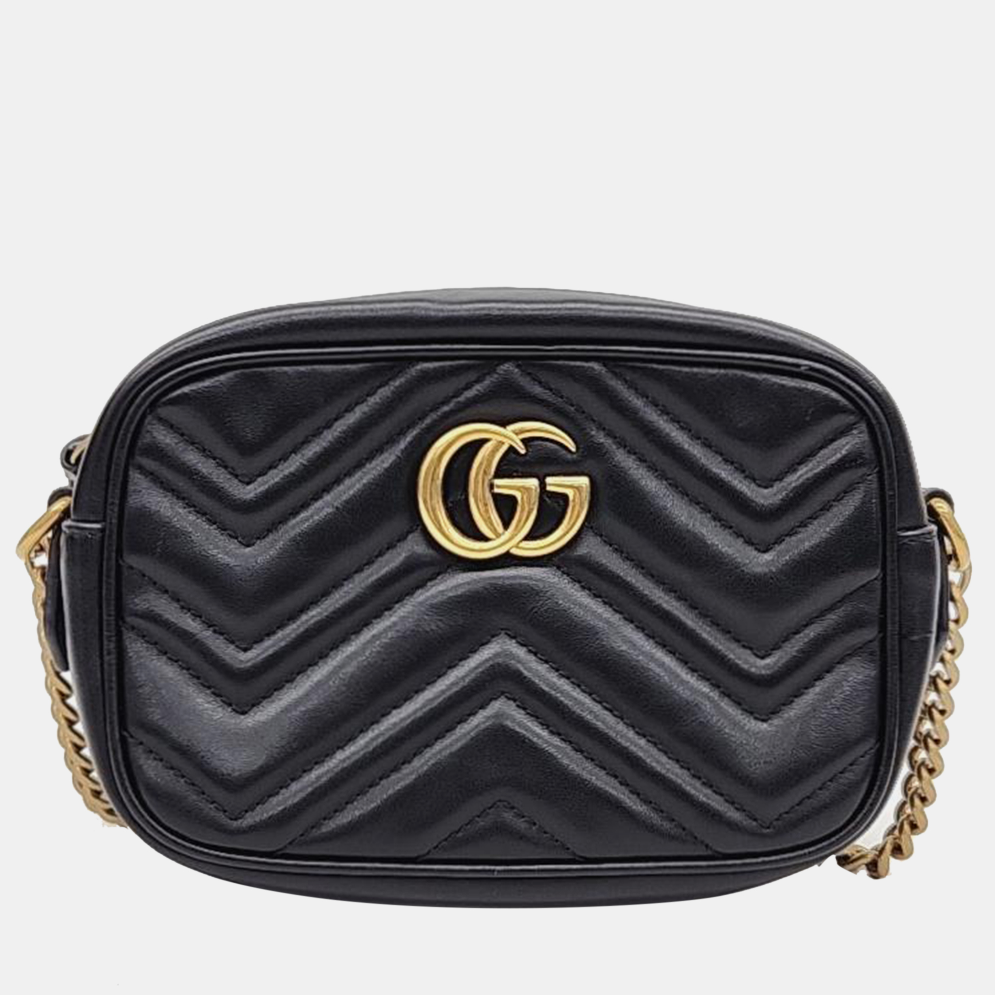 

Gucci Marmont Matelasse Mini Crossbody Bag (448065), Black