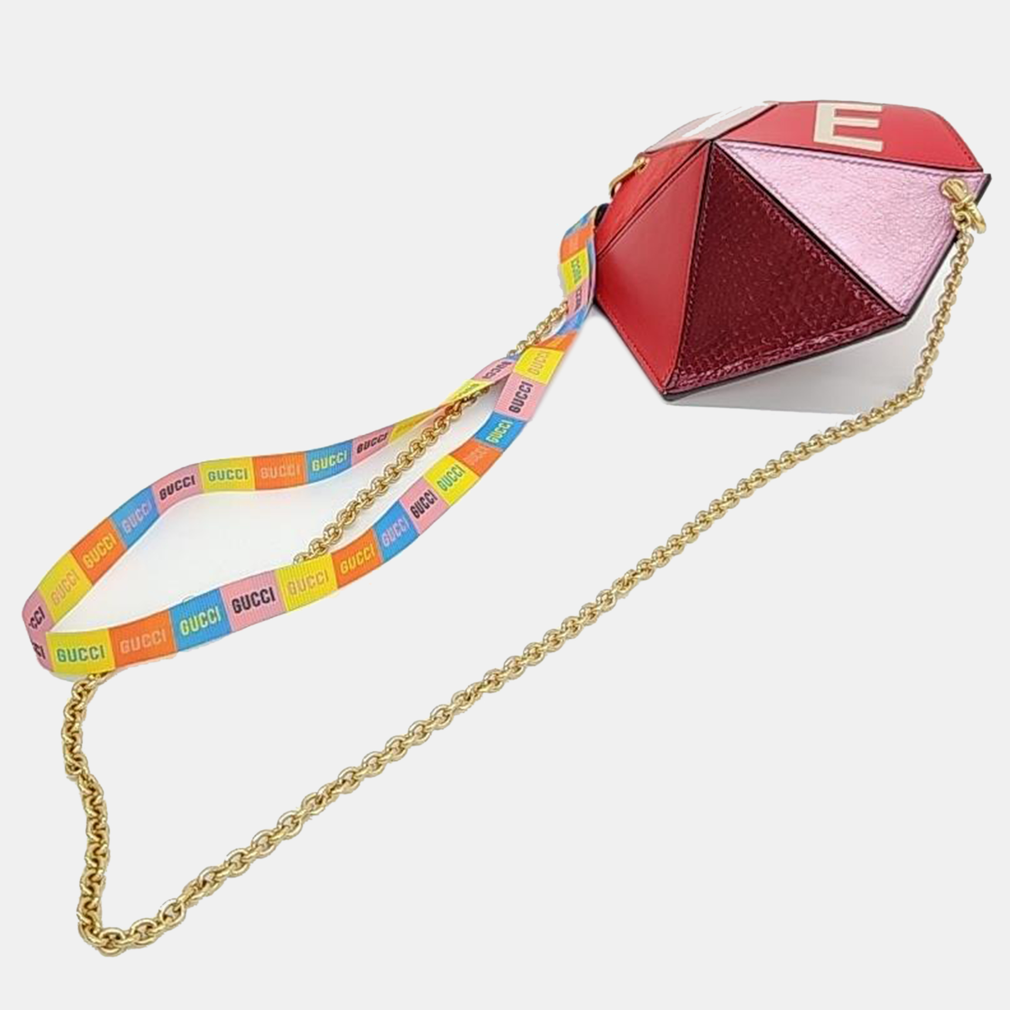 Gucci Multicolor Leather Valentine`s Day Small Heart Crossbody Bag 