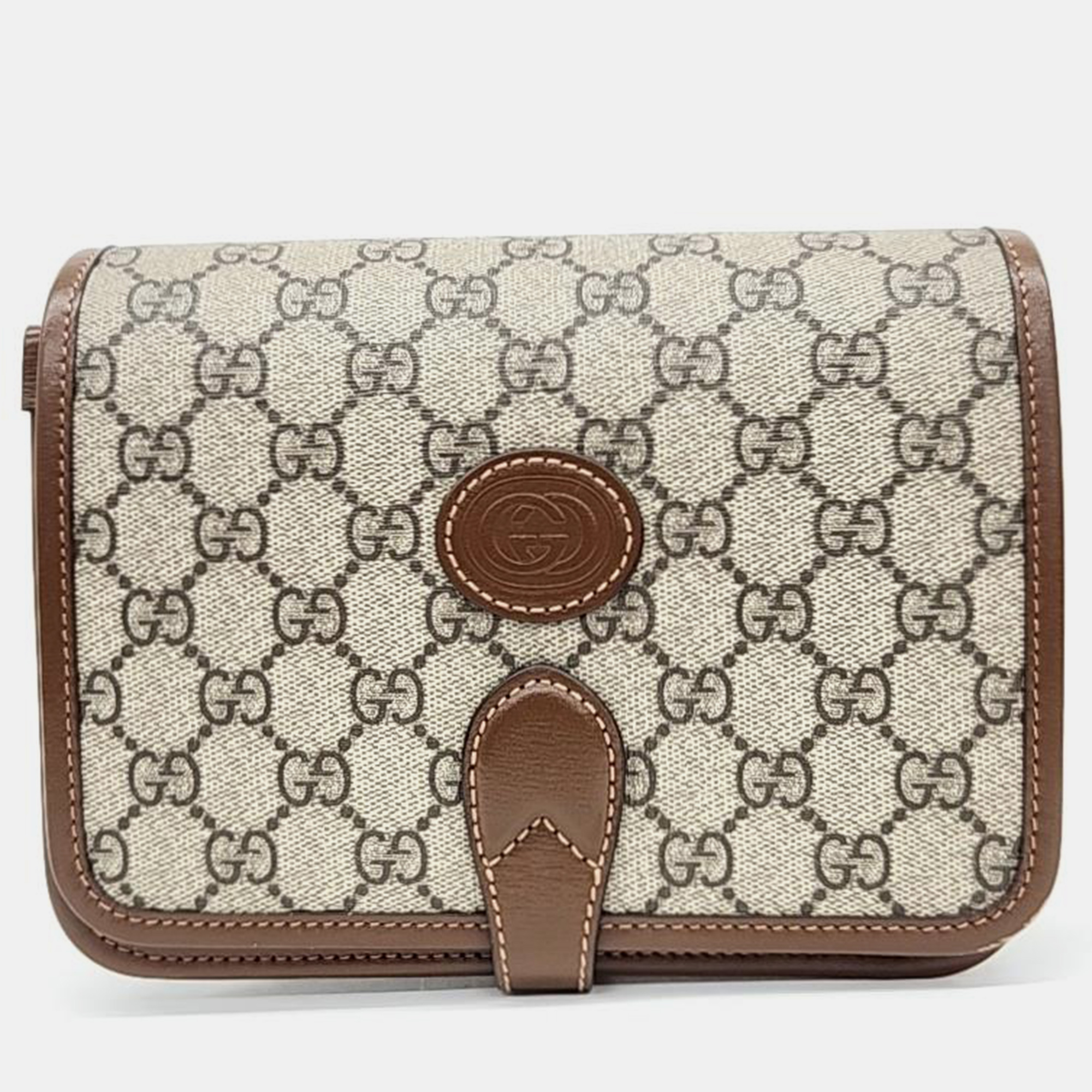 

Gucci Interlocking G Mini Shoulder Bag (671620), Beige