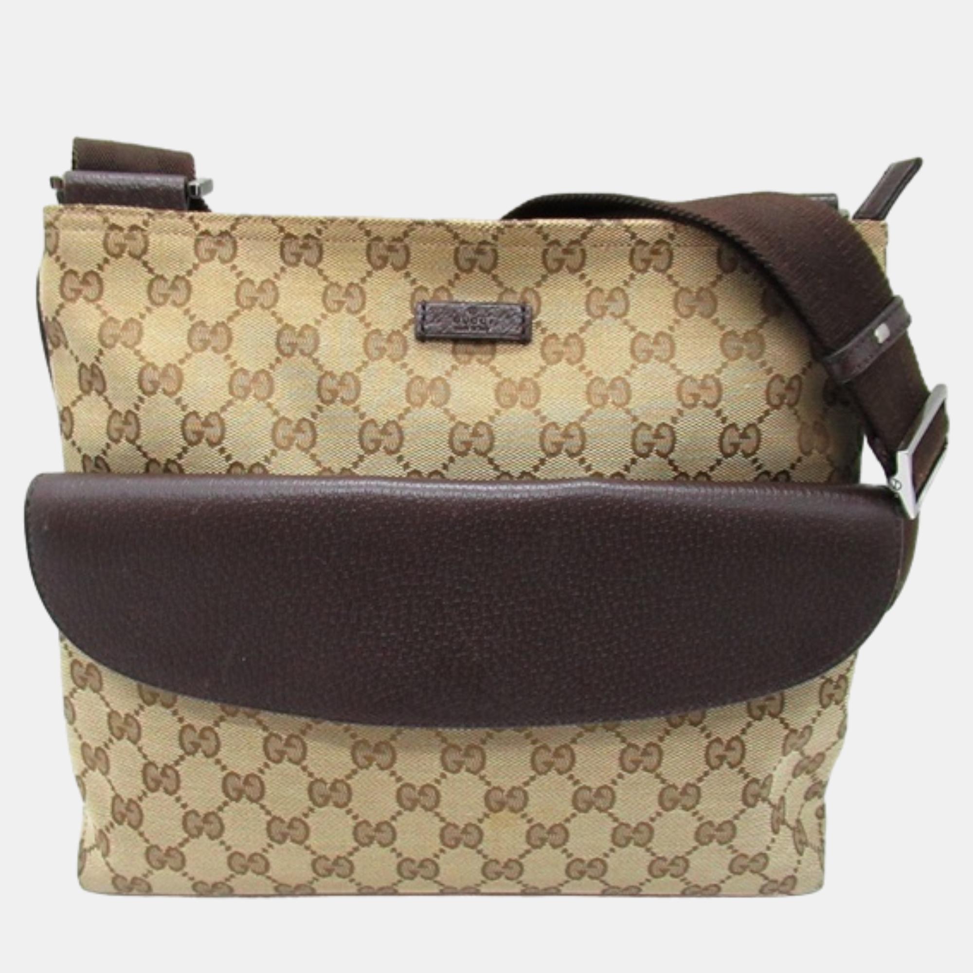 

Gucci Beige/Brown GG Canvas Web Messenger Bag