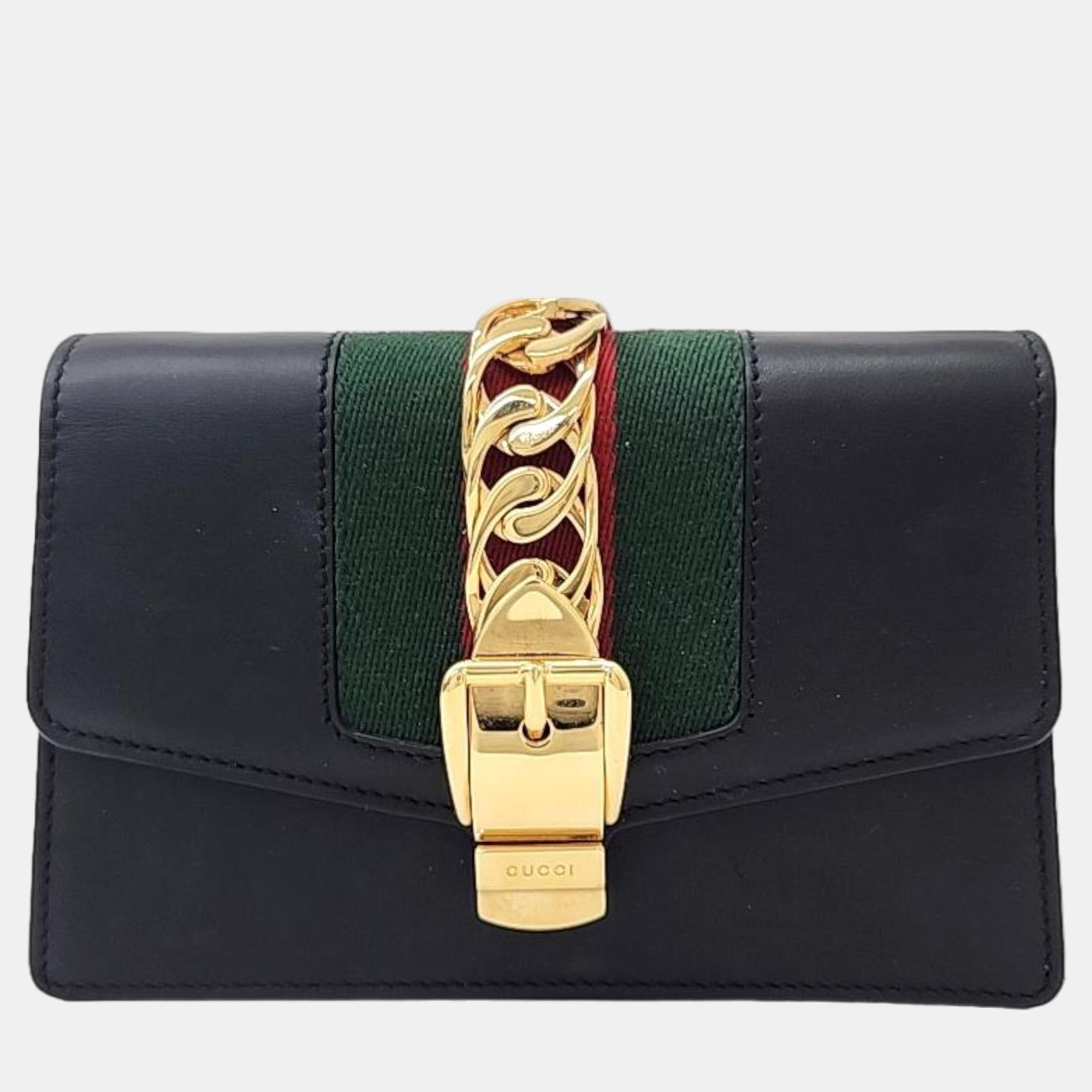 

Gucci Black Leather Sylvie Mini Crossbody Bag