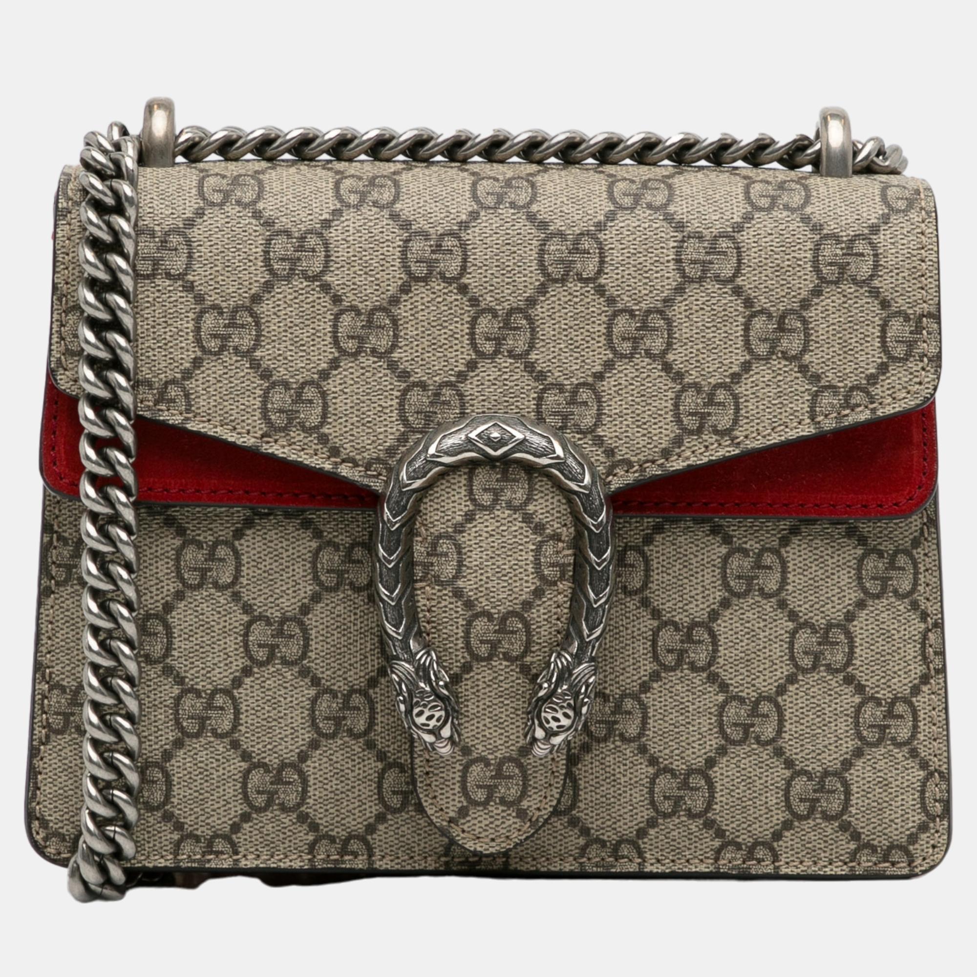 

Gucci Beige Mini GG Supreme Dionysus Crossbody Bag