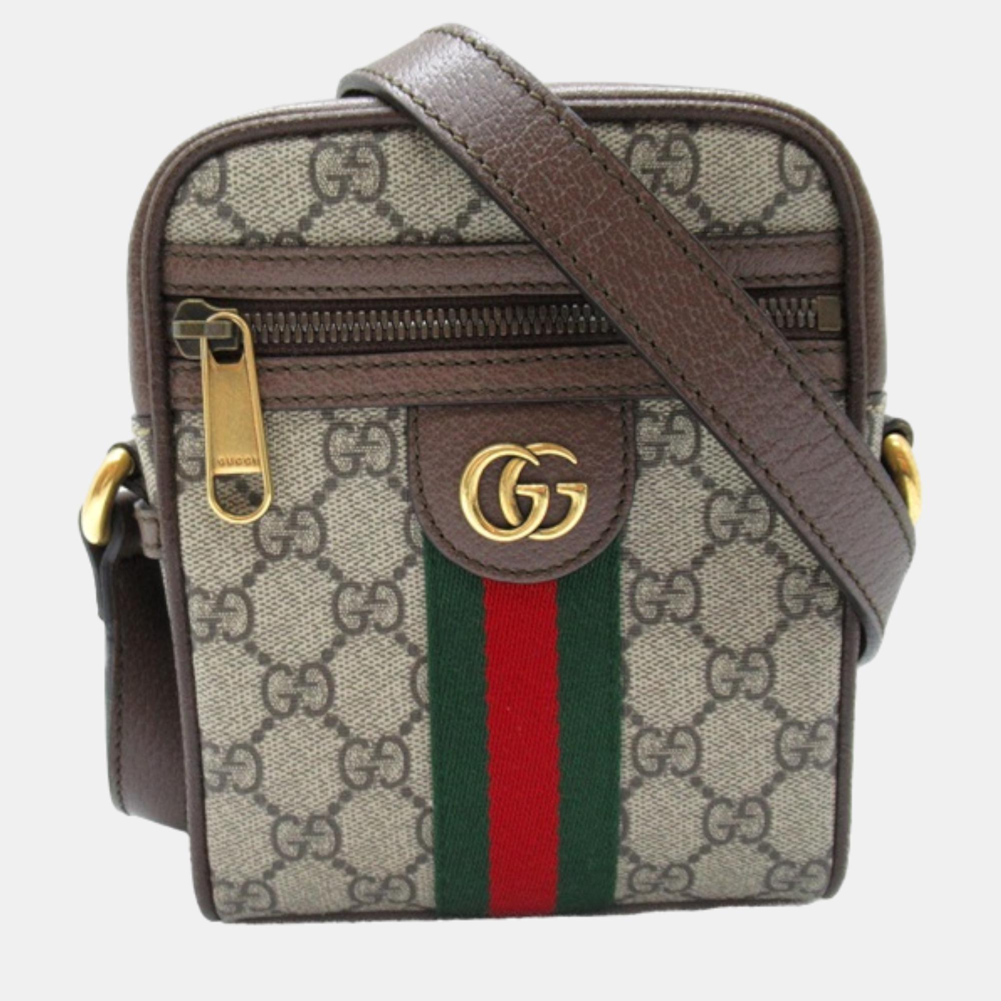 

Gucci Brown Canvas GG Supreme Ophida Crossbody Bag