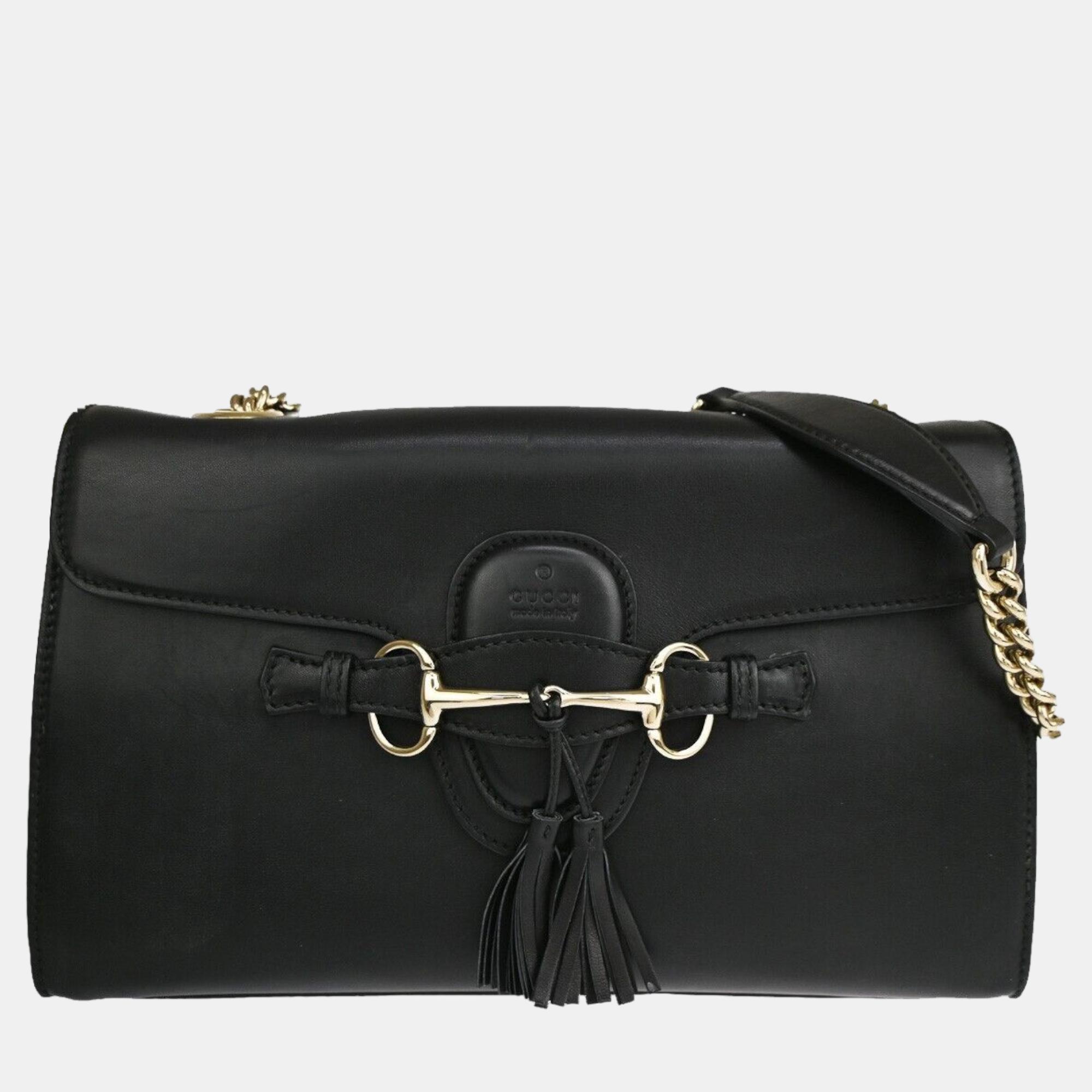 

Gucci Black Leather Emily shoulder bag