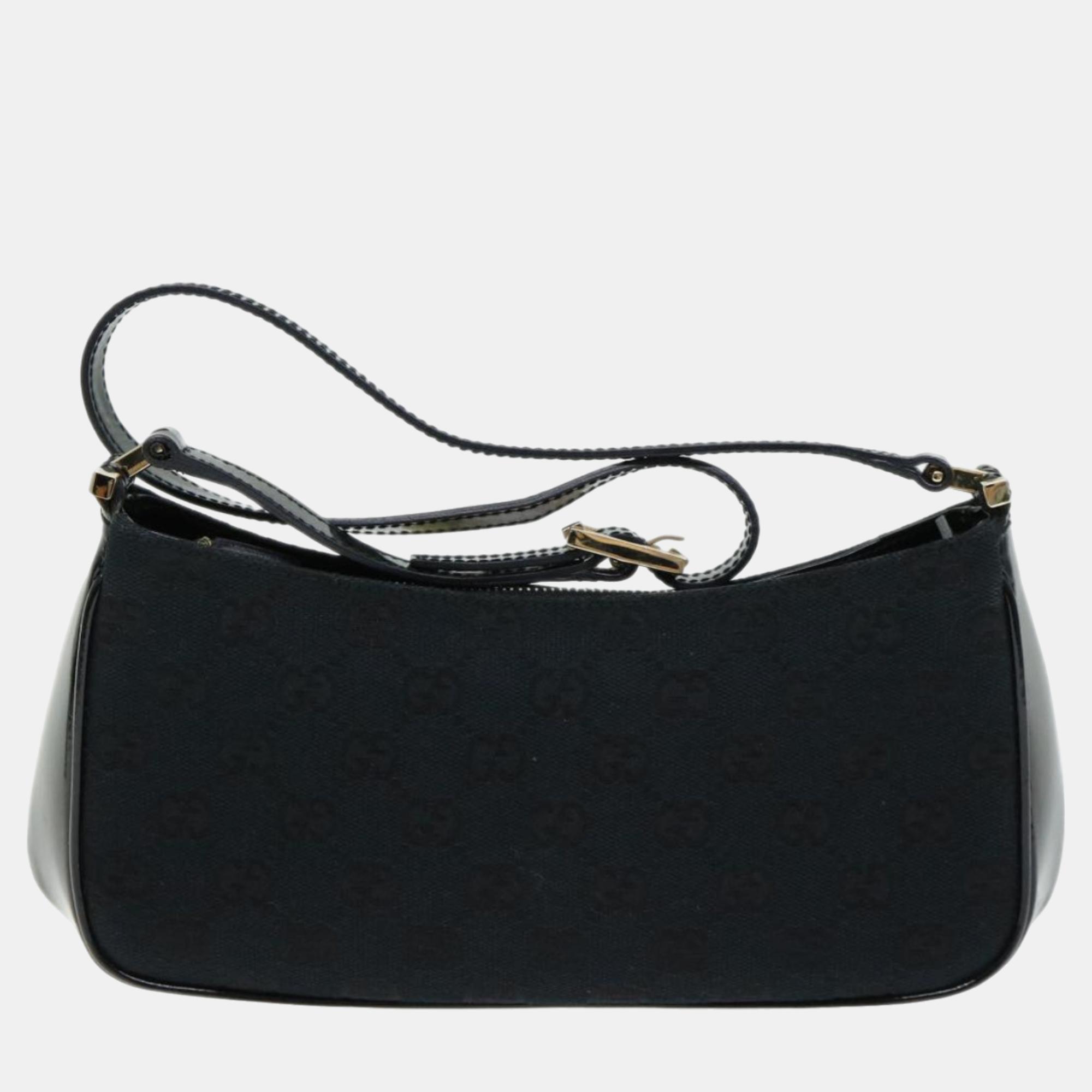 

Gucci Black GG canvas shoulder bag