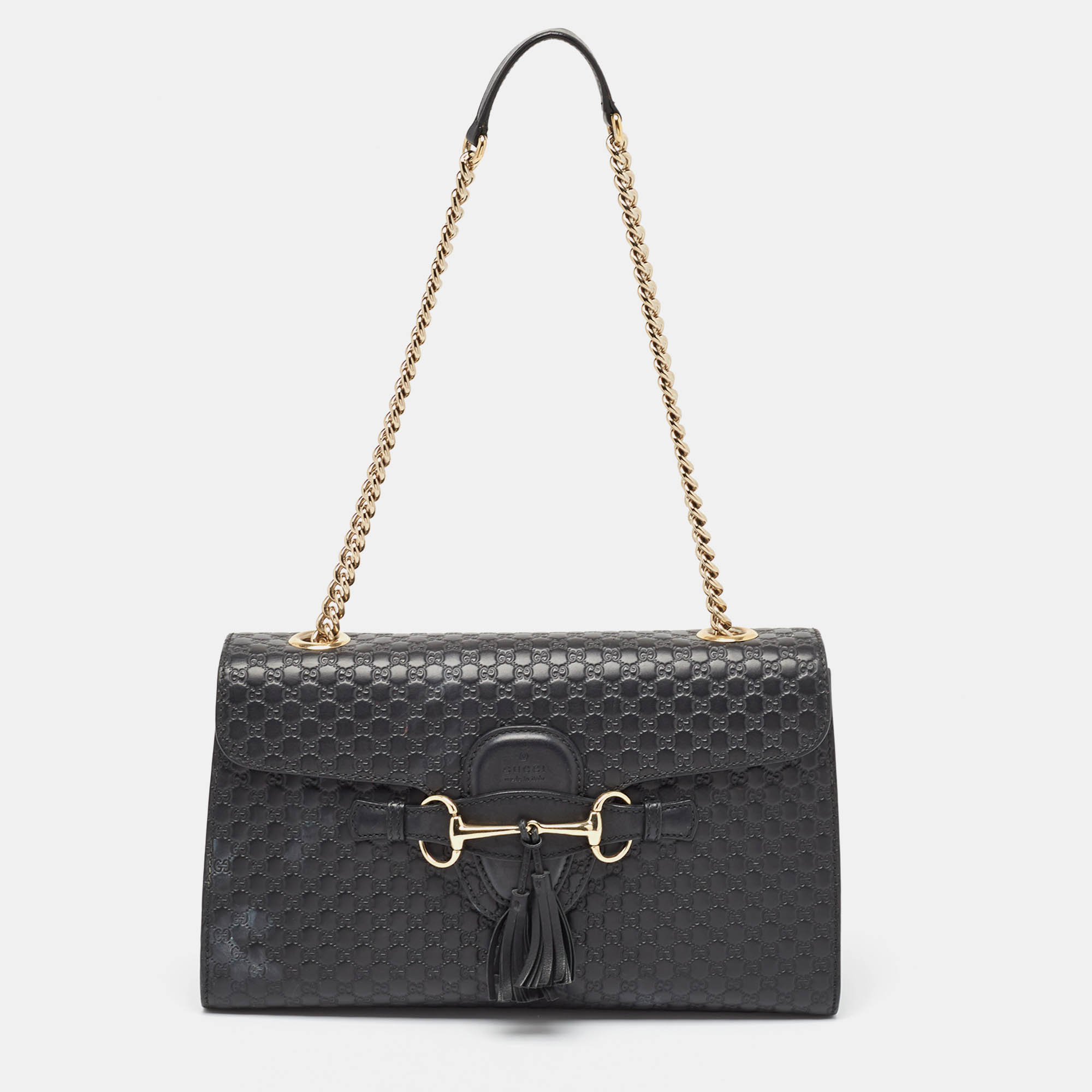 

Gucci Black Microguccissima Leather Medium Emily Shoulder Bag