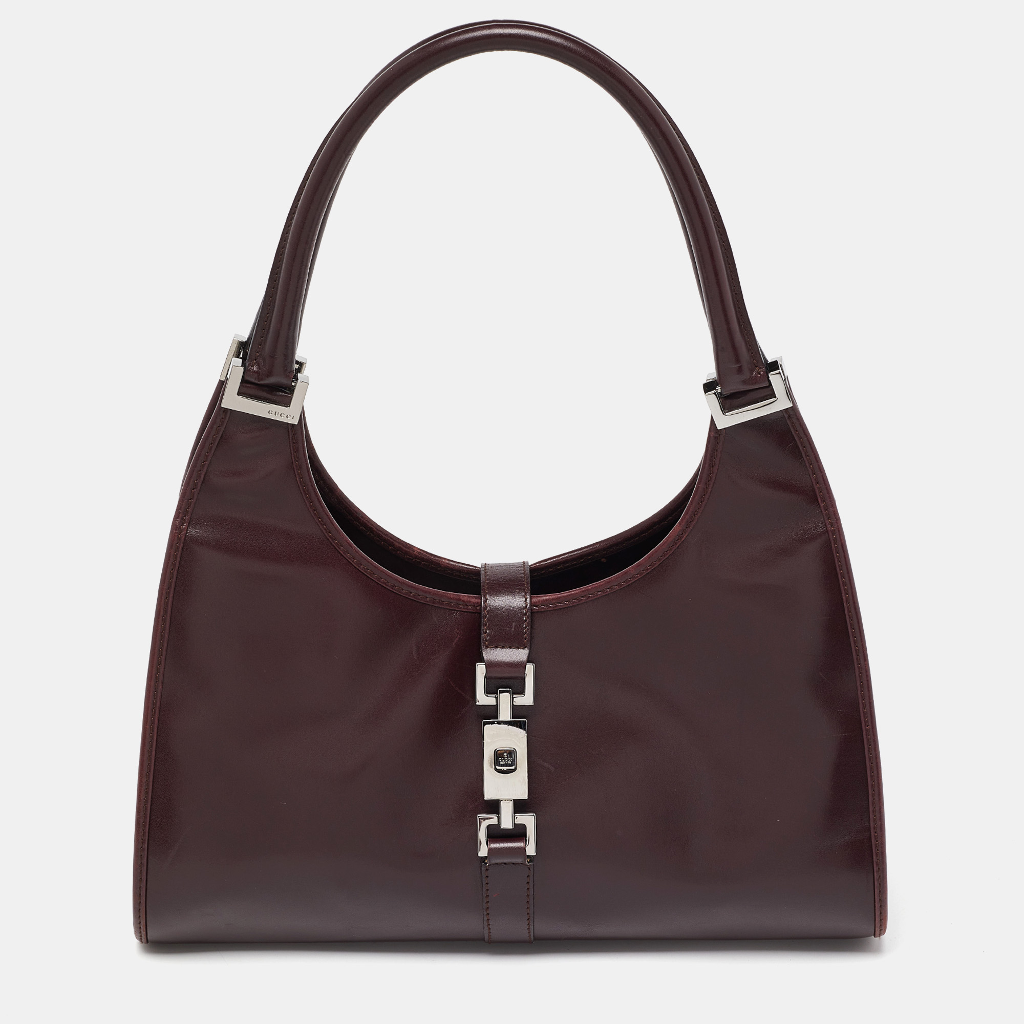 Gucci Burgundy Leather Jackie Shoulder Bag