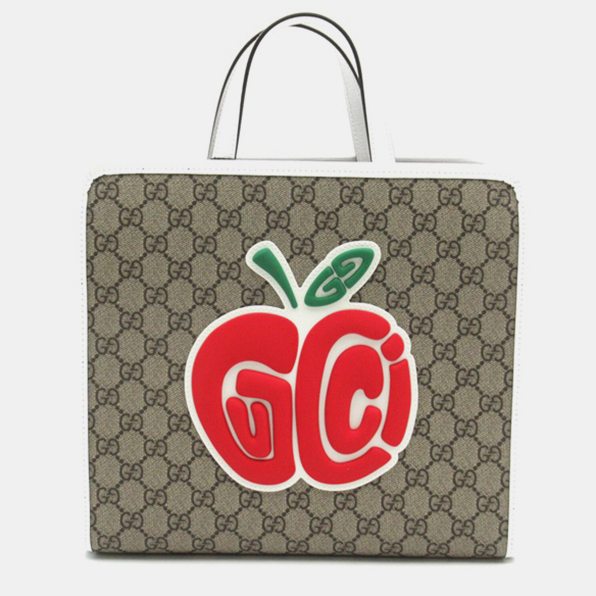 

Gucci Brown Canvas GG Canvas Apple Print Tote Bag
