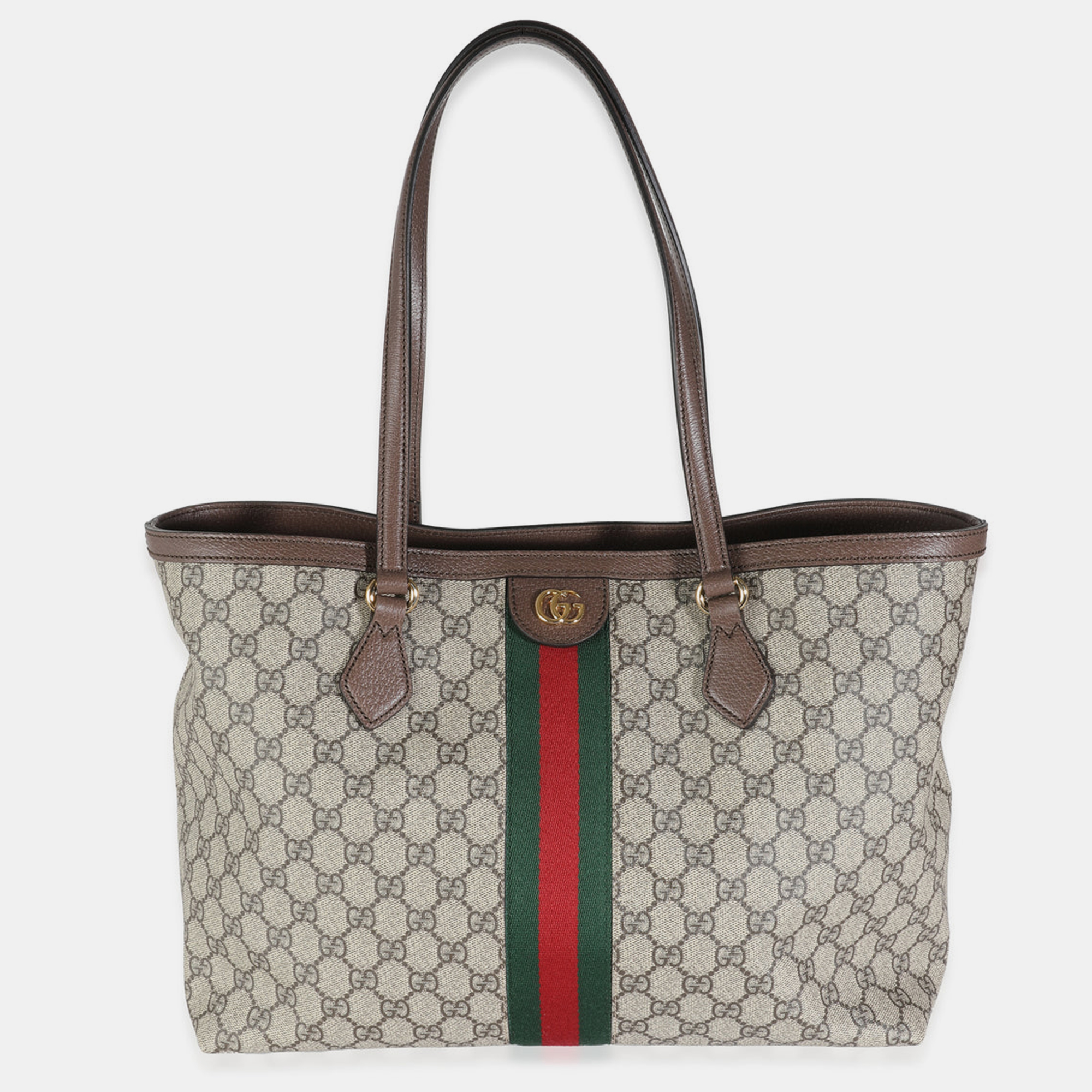 

Gucci Beige GG Canvas and Leather  Ophidia Tote Bag