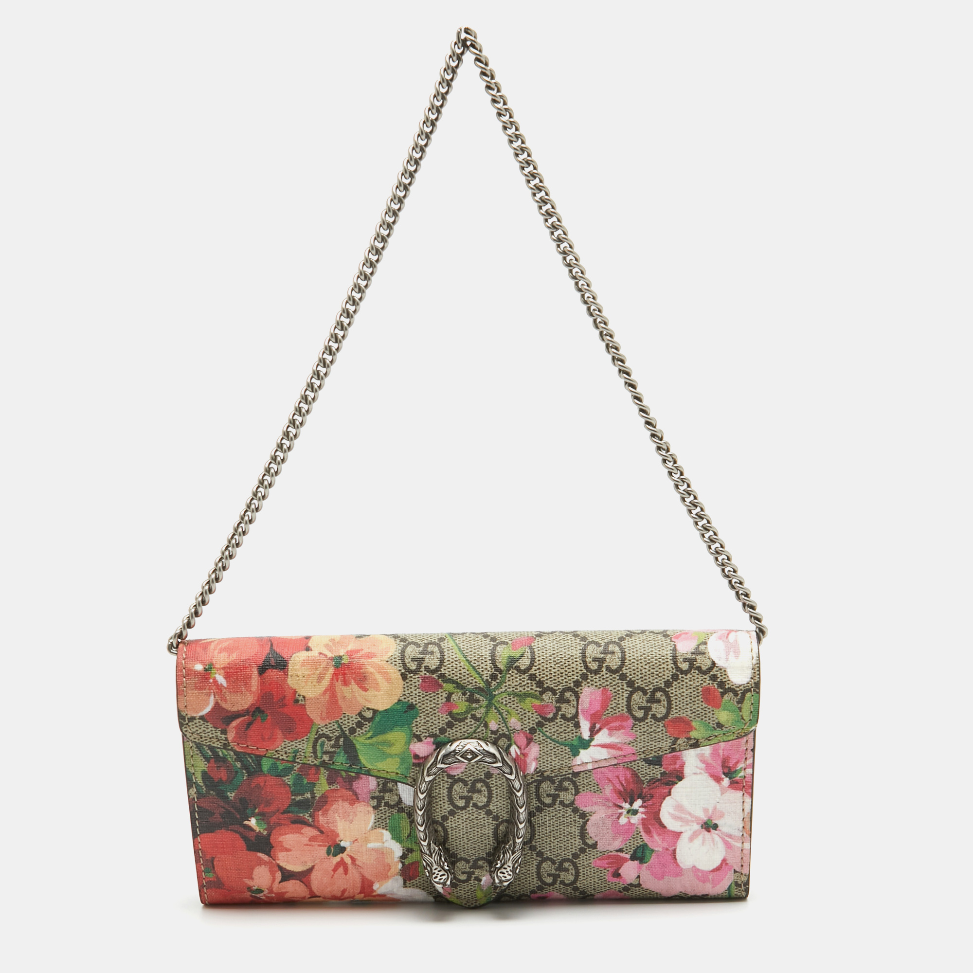 

Gucci Multicolor GG Supreme Blooms Canvas Dionysus Wallet on Chain