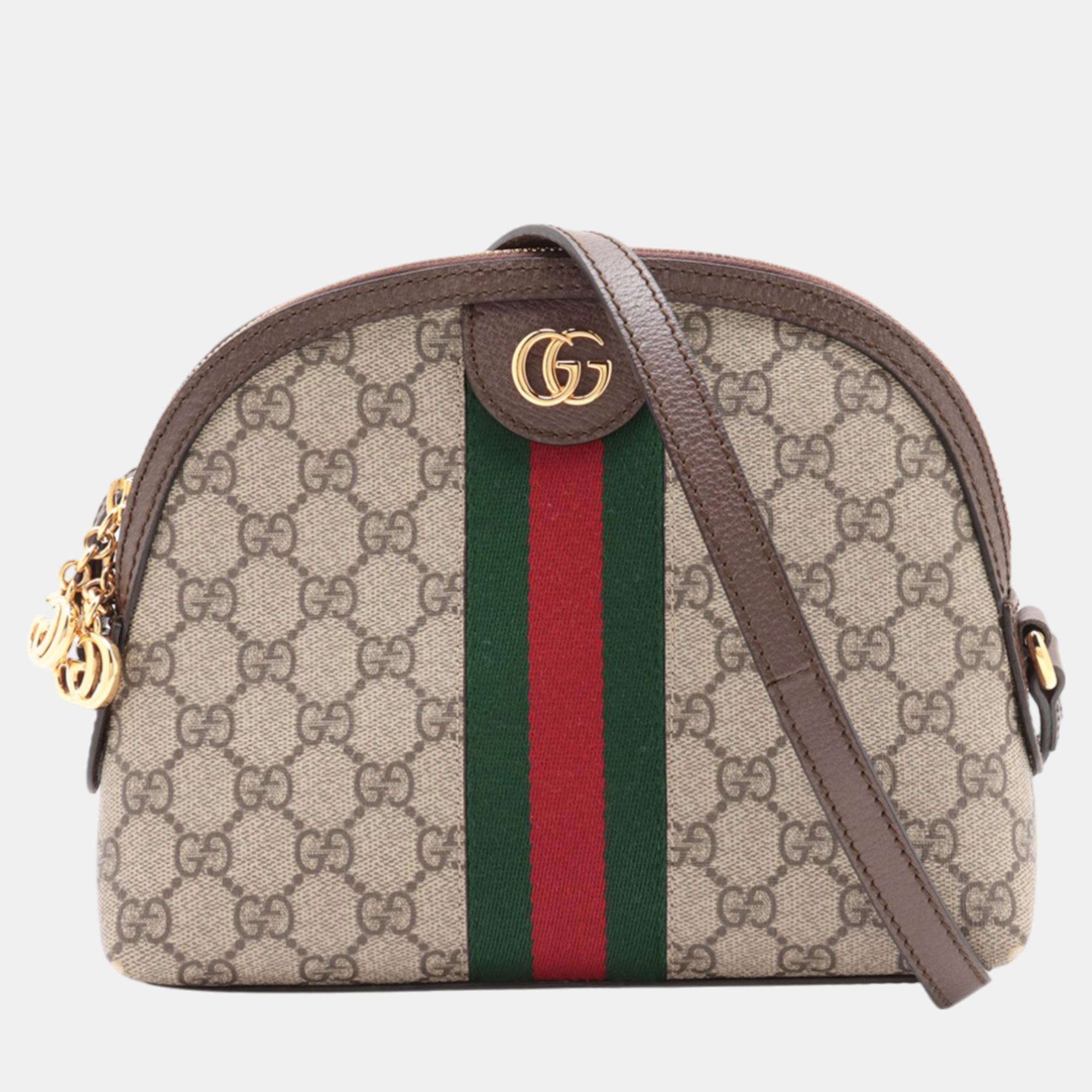 Pre-owned Gucci Brown Ophidia Gg Shoulder Bag