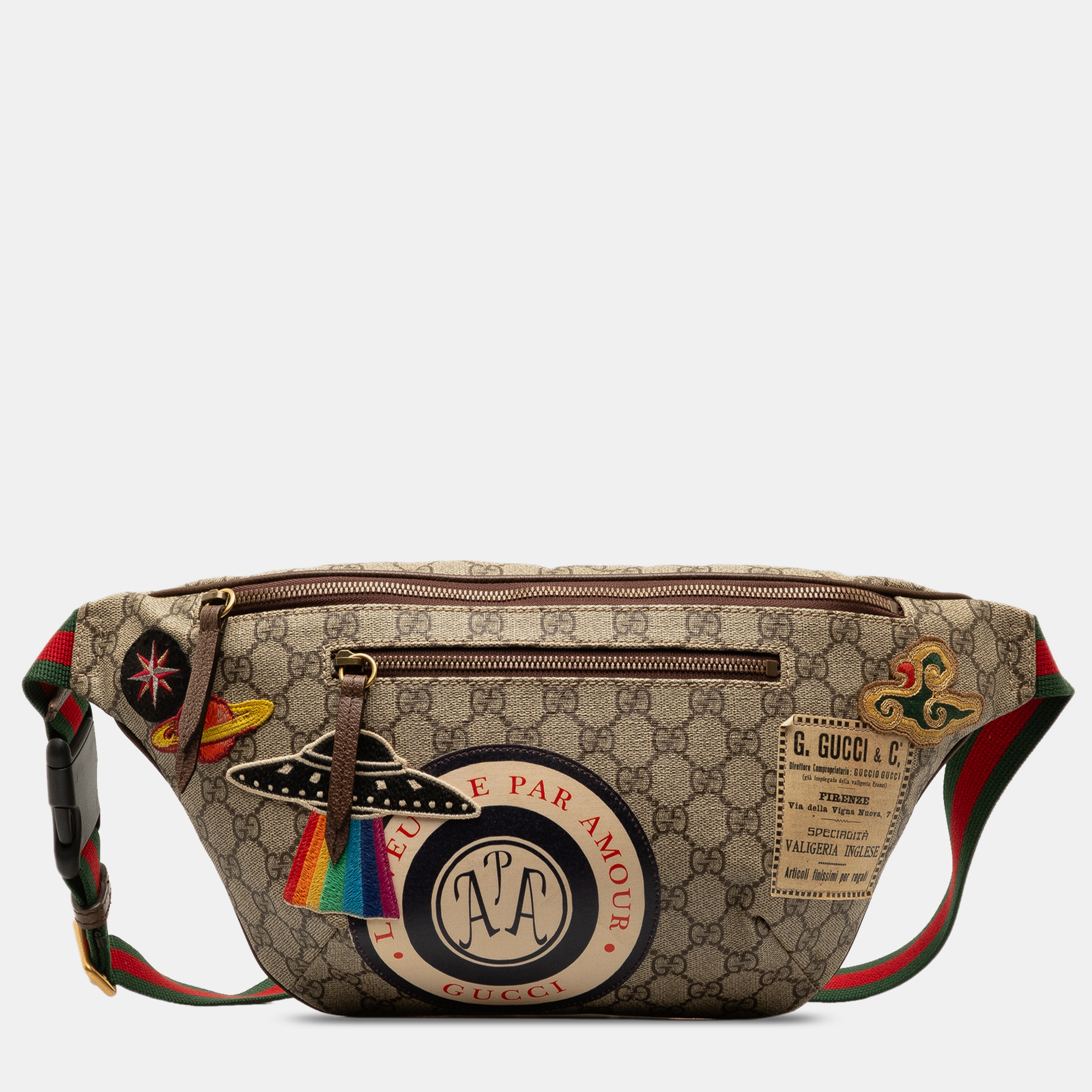 

Gucci GG Supreme Courrier Belt Bag, Brown