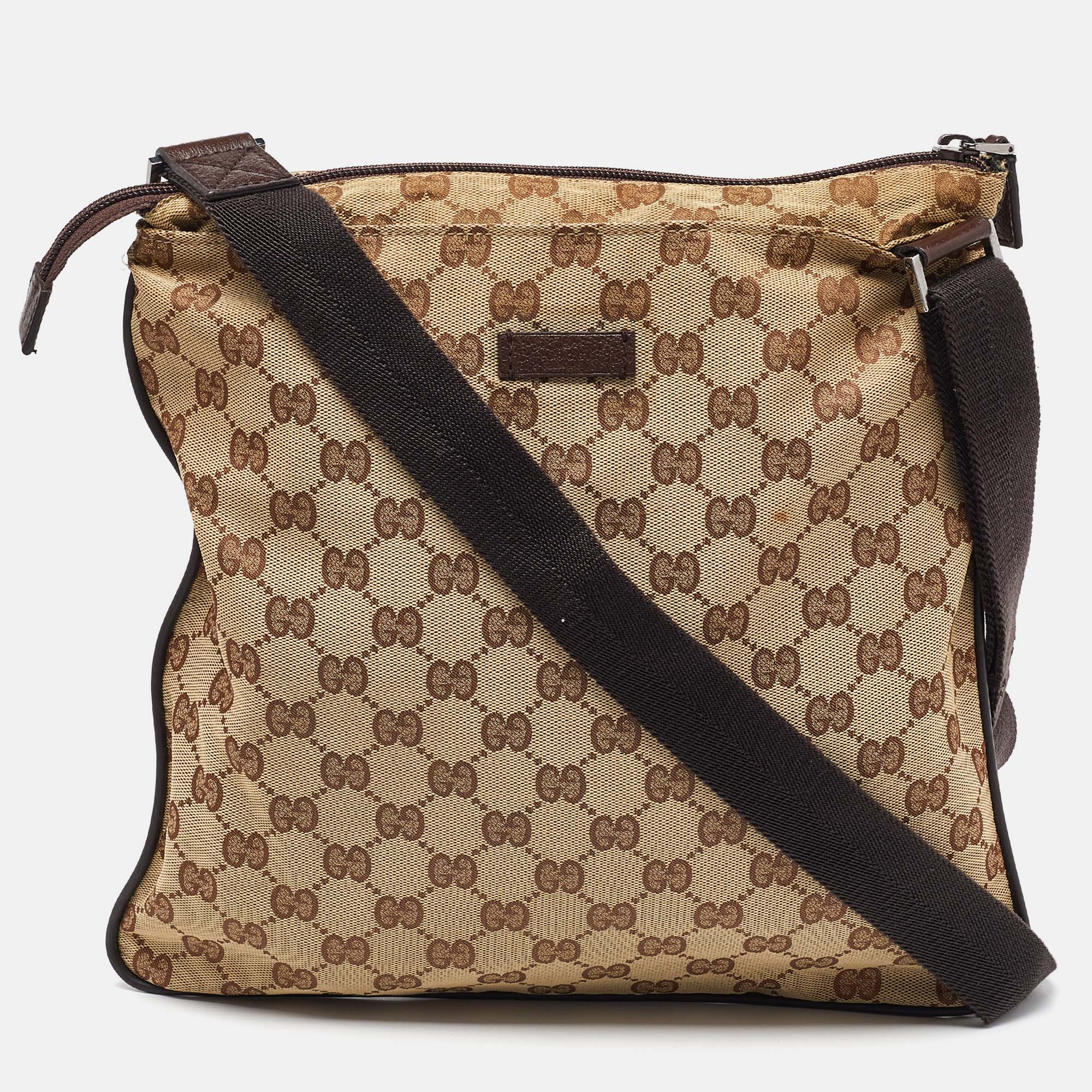 

Gucci Beige GG Canvas Crossbody Bag