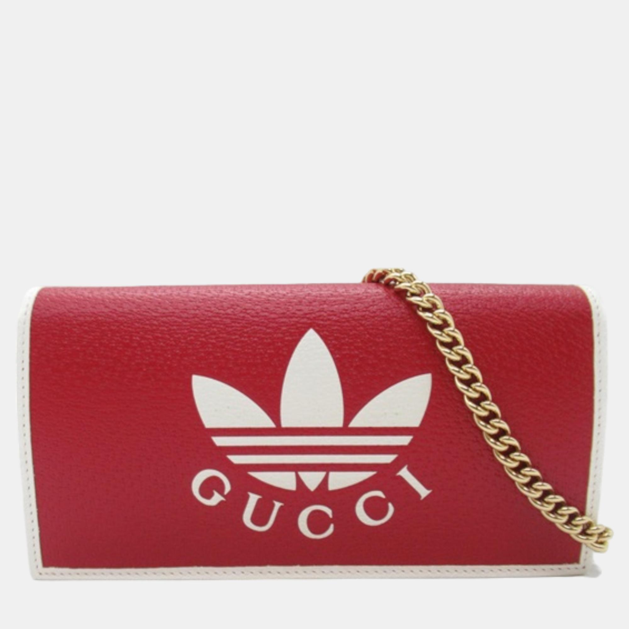 

Gucci x Adidas Red Leather Wallet on Chain
