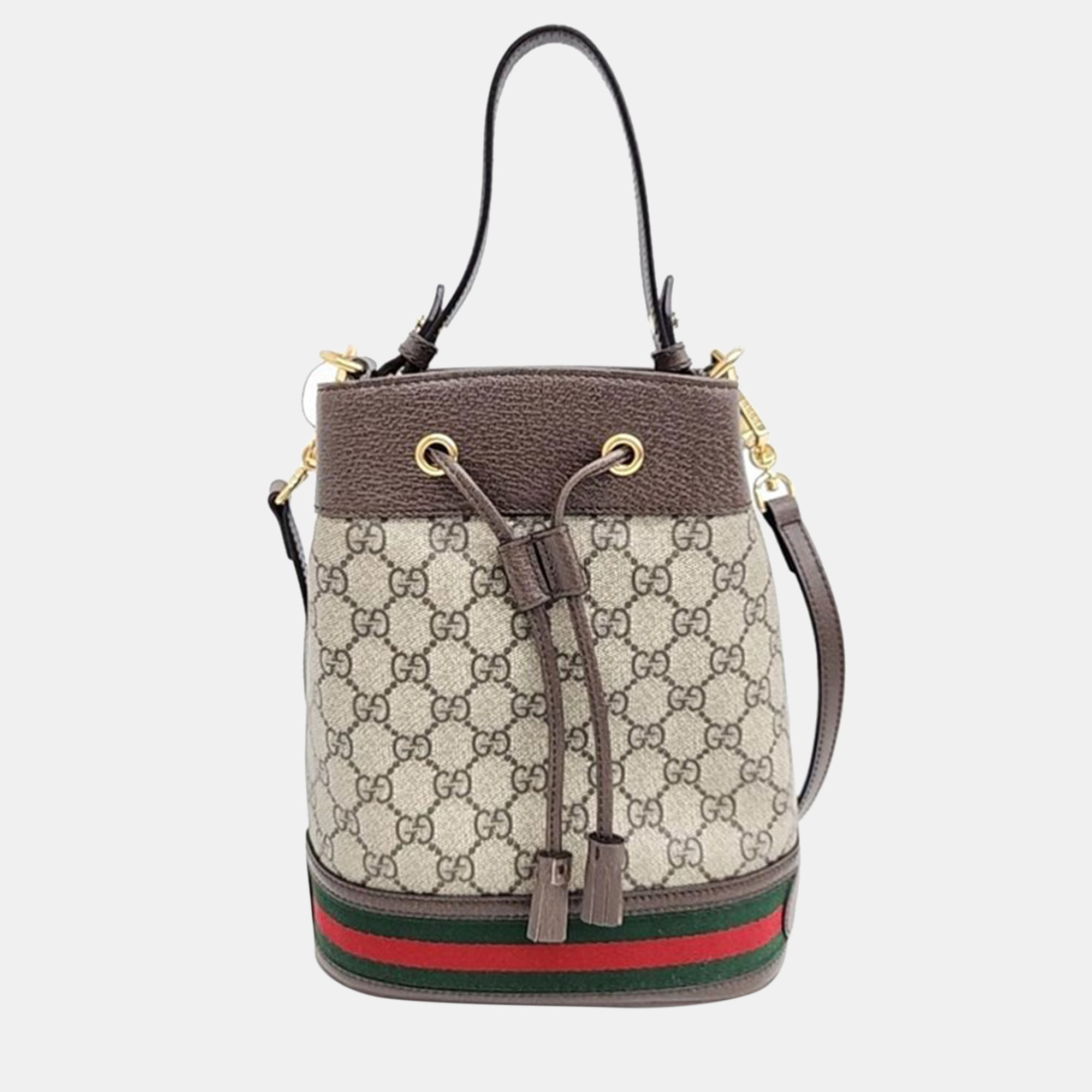 

Gucci Opedia Small Bucket Bag, Beige