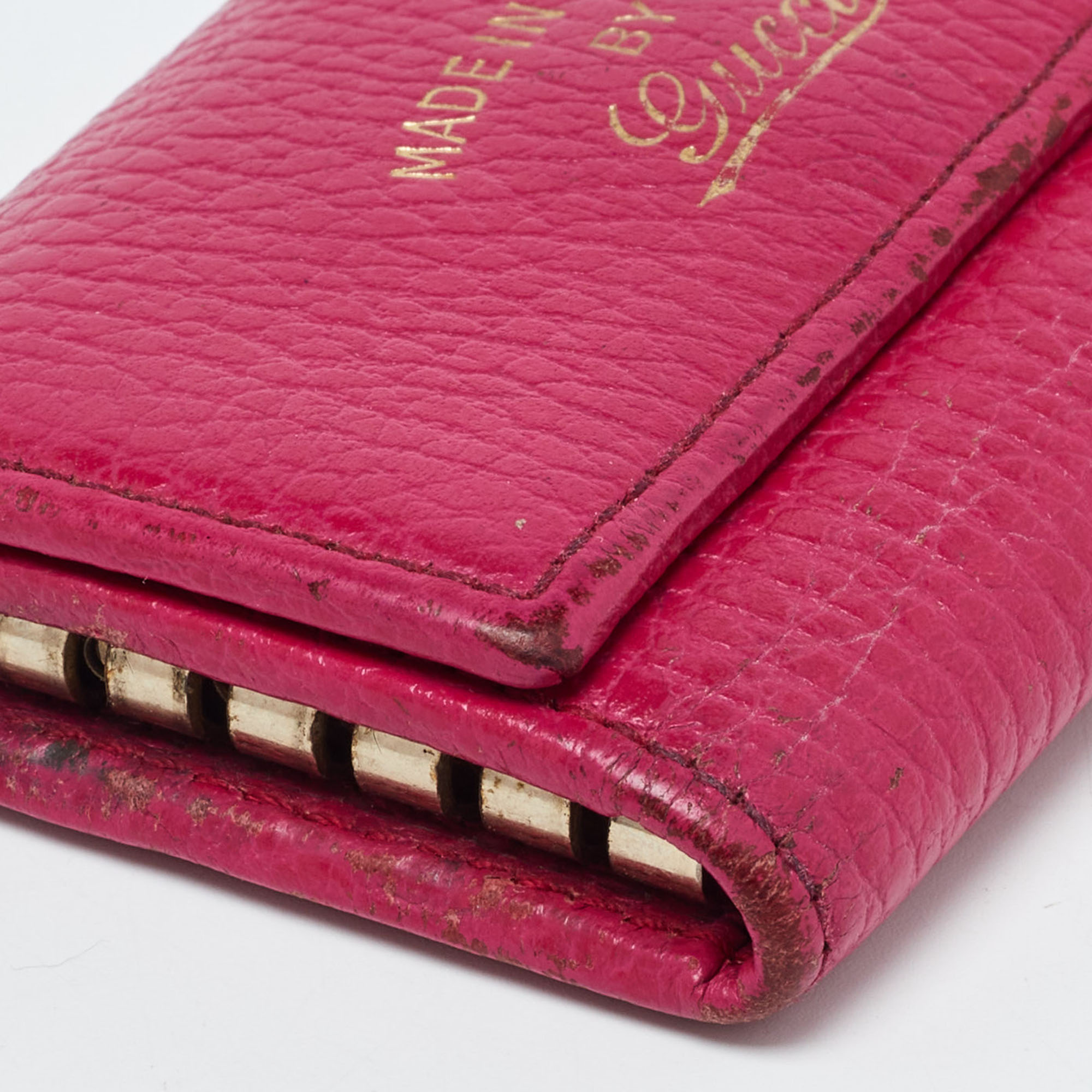 Gucci Pink Leather Key Case 