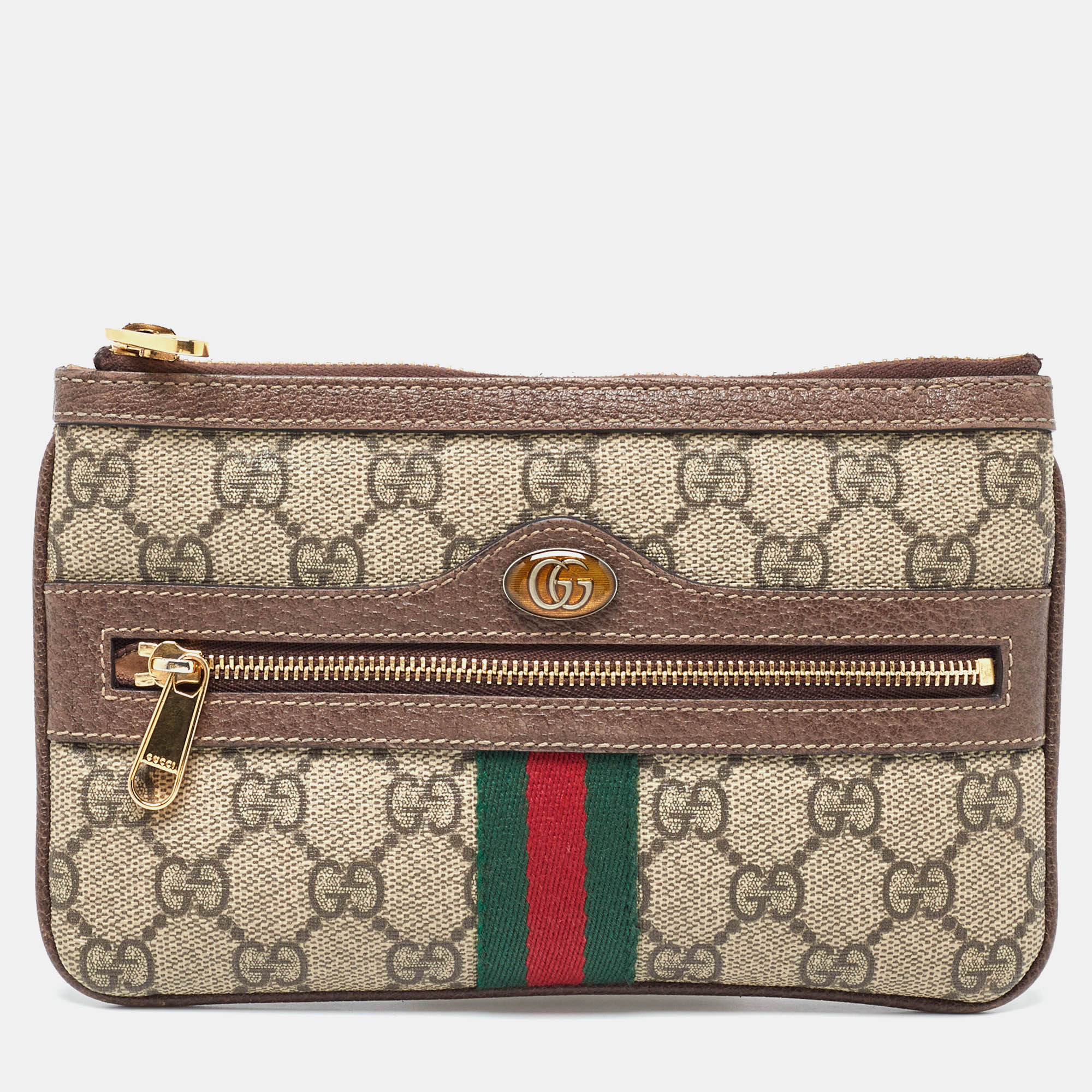 

Gucci Brown/Beige GG Supreme Canvas Ophidia Pouch