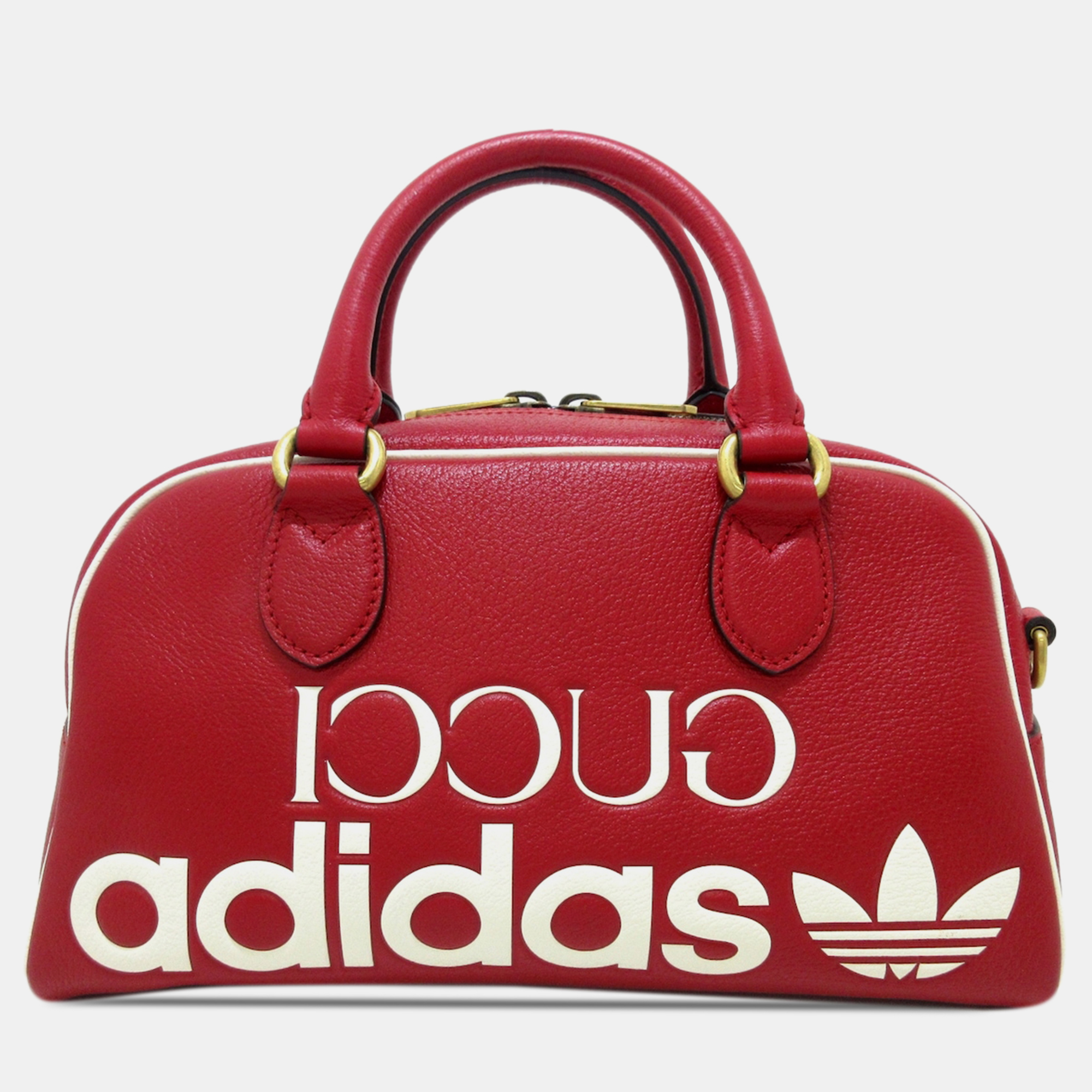 

Gucci x Adidas Leather Mini Duffle Bag, Red
