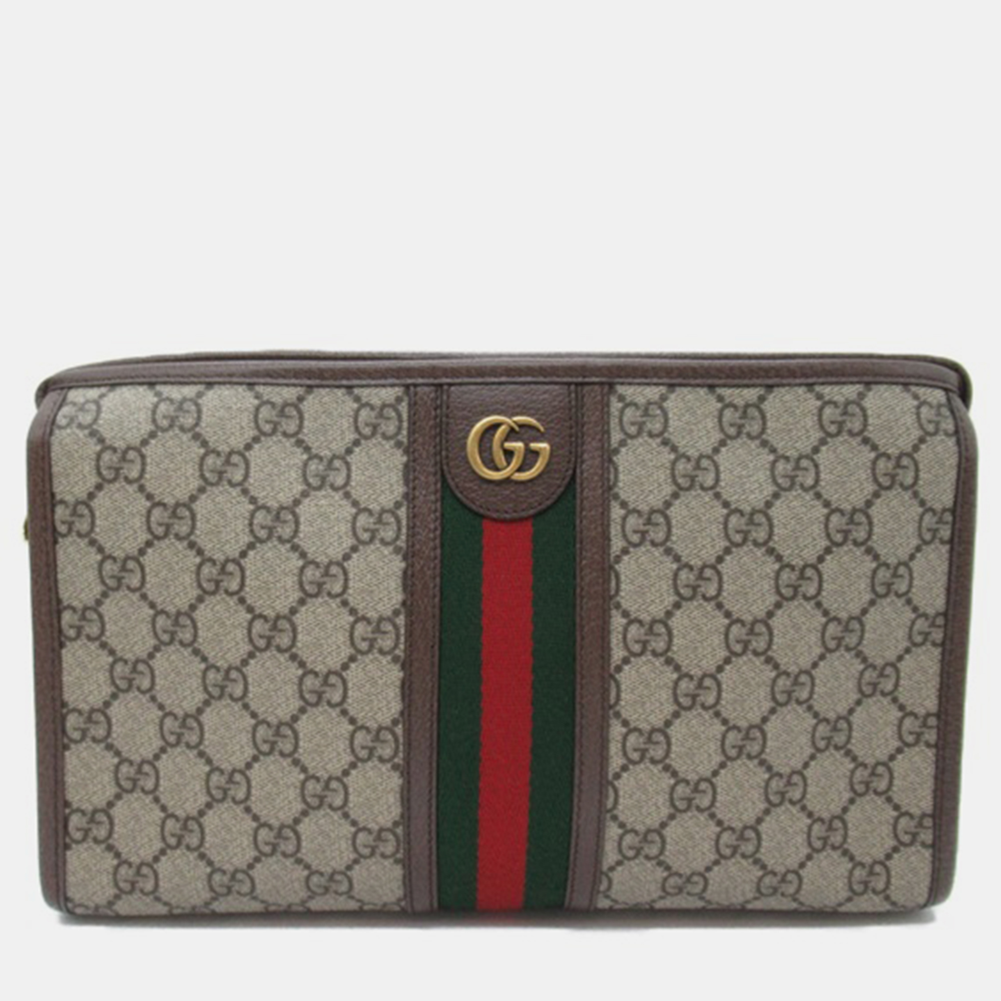 Pre-owned Gucci Beige Gg Canvas Ophidia Clutch Bag
