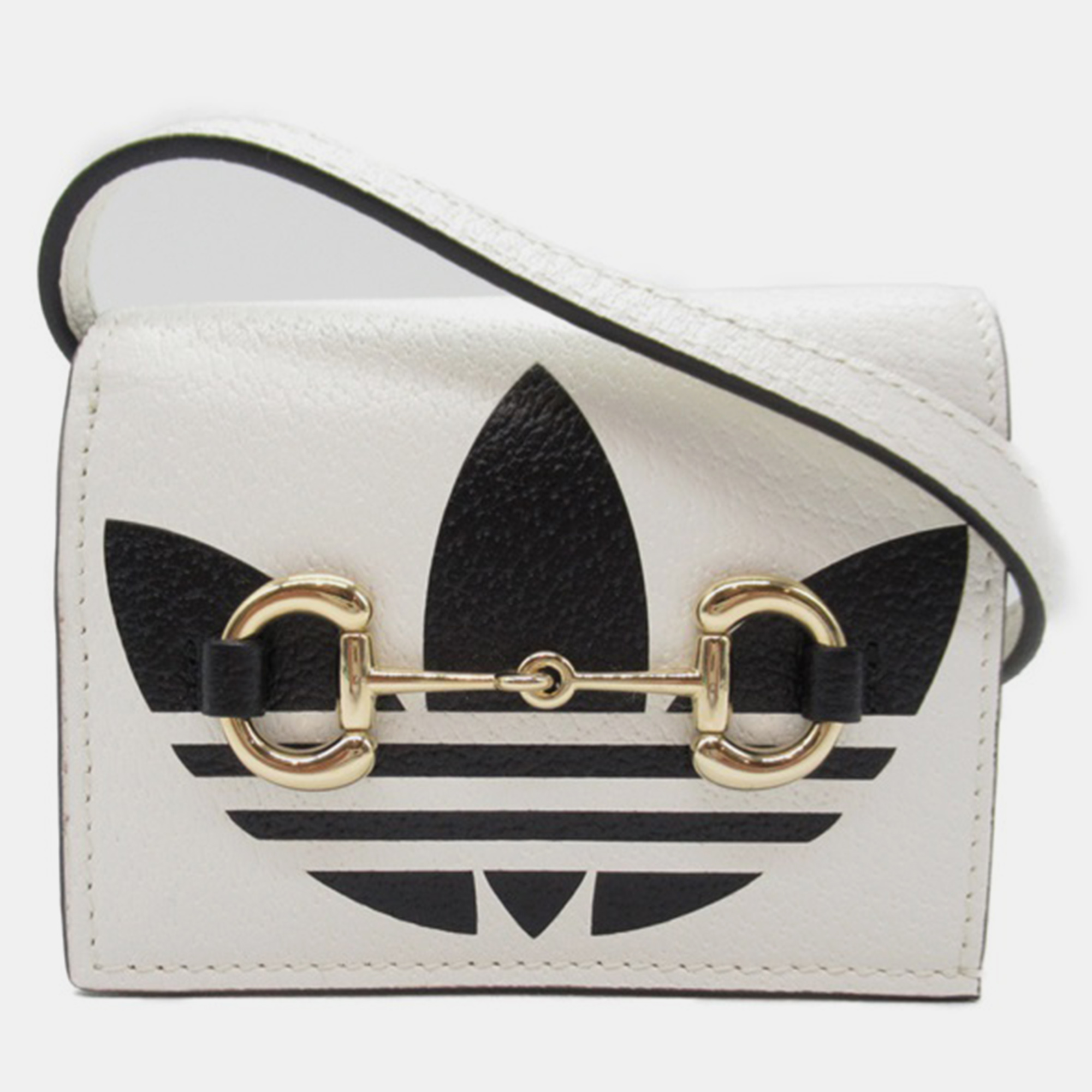 

Gucci White Leather Adidas Horsebit Accent Wallet