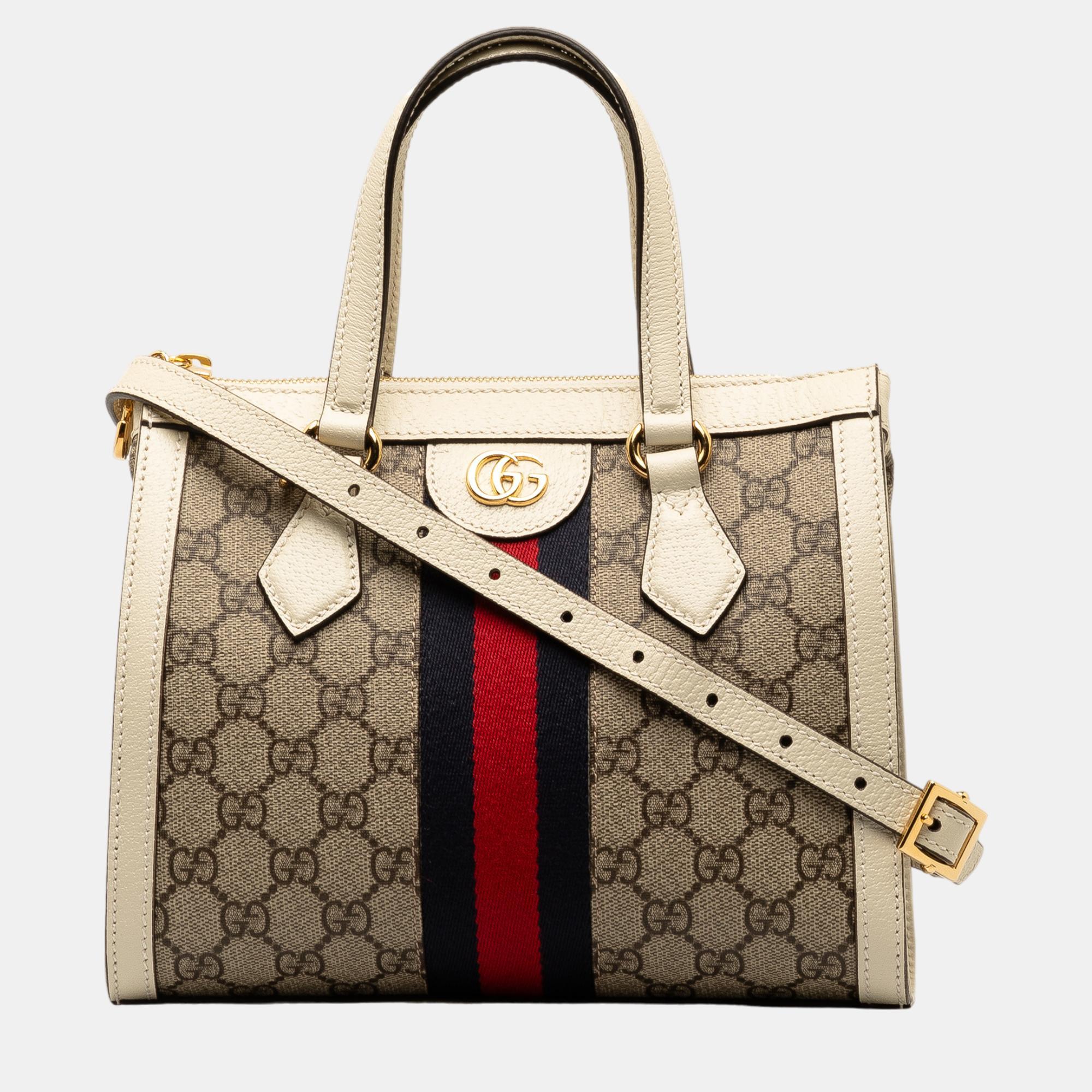 

Gucci Beige/Brown Small GG Supreme Ophidia Satchel