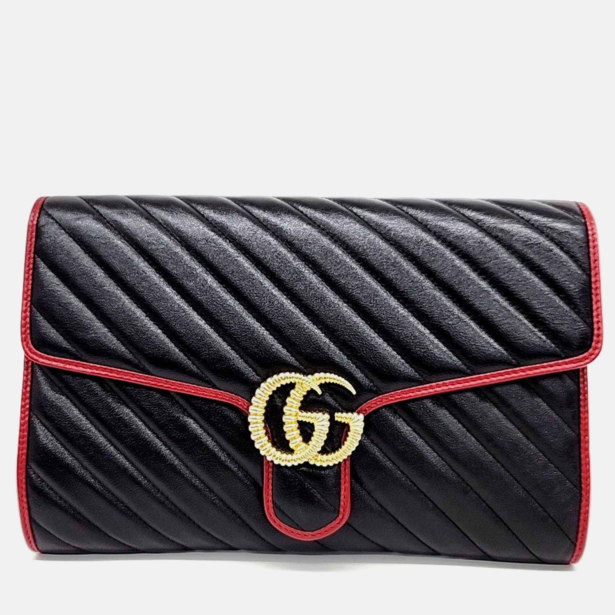 

Gucci Marmont Matelasse Clutch Bag, Black