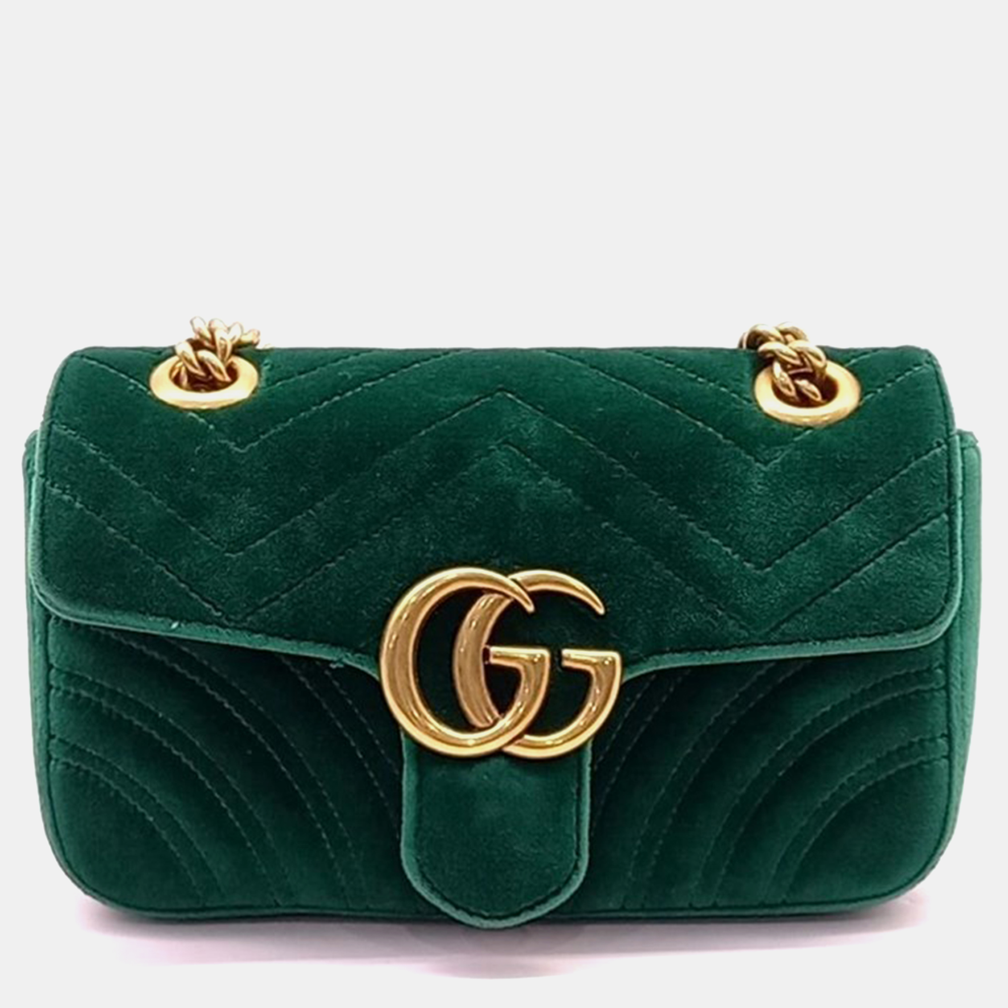 

Gucci Marmont Matelasse Velvet Shoulder Bag, Green