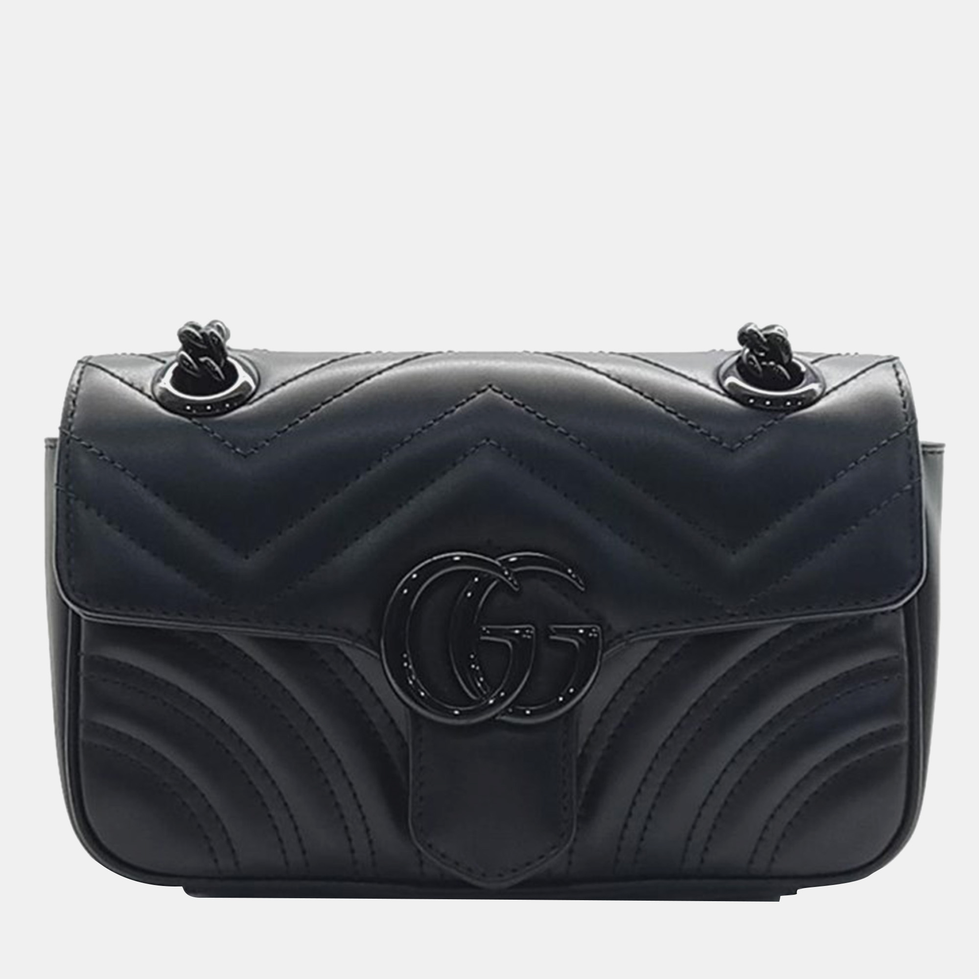 Pre-owned Gucci Matelasse Mini Shoulder Bag In Black