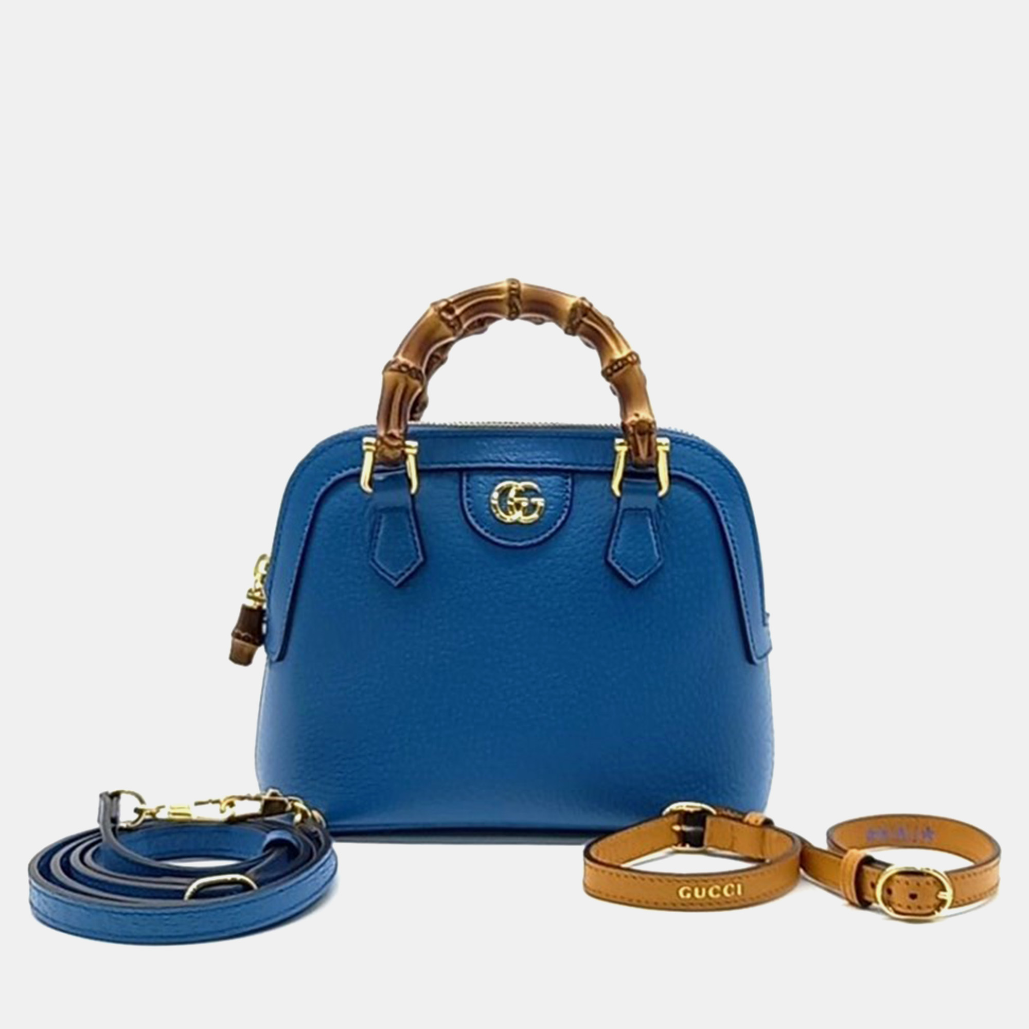 Pre-owned Gucci Diana Mini Tote And Crossbody Bag In Blue