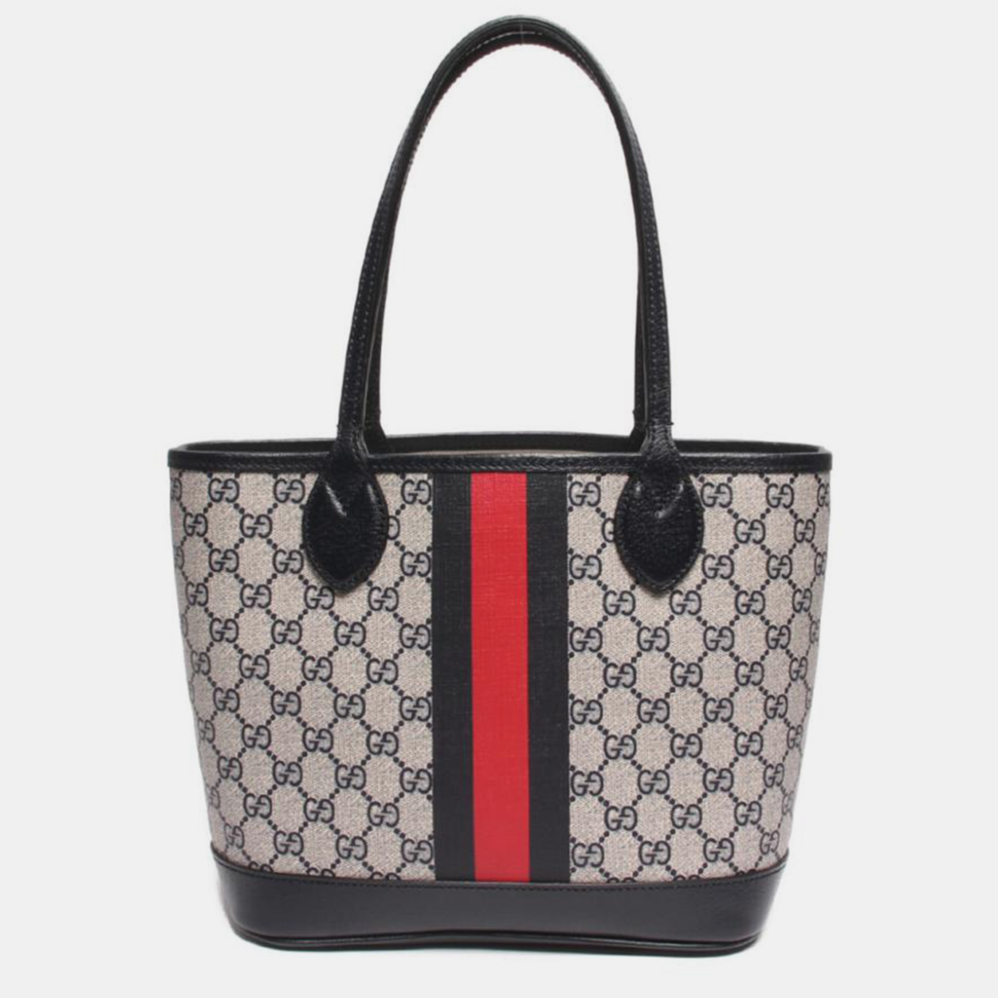 

Gucci Beige/Black GG Coated Canvas Small Ophidia Open Shopping Tote