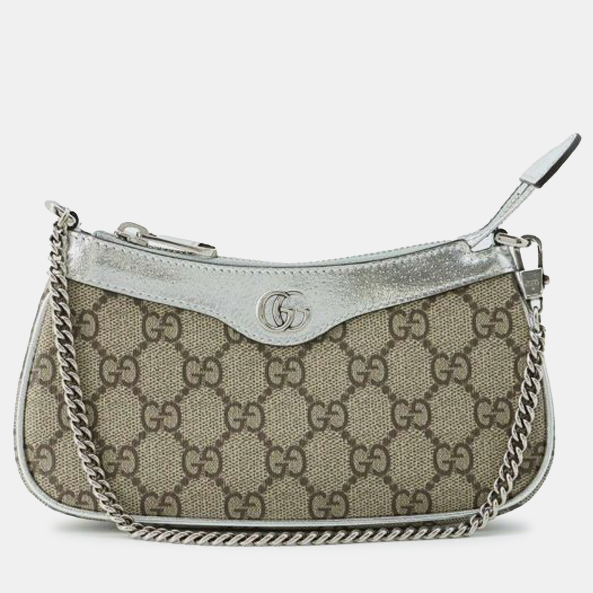 

Gucci Small GG Supreme Ophidia Shoulder Bag, Beige
